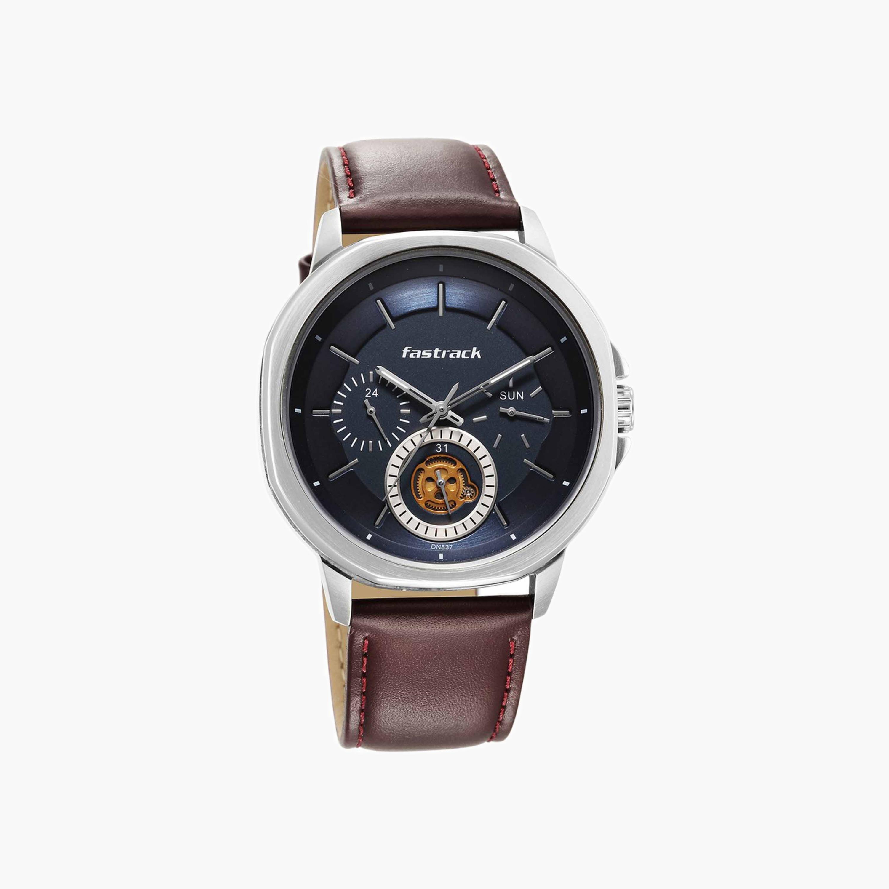 Fastrack Men's Leather Strap Watch-men-watchesandjewellery-watches-image-1