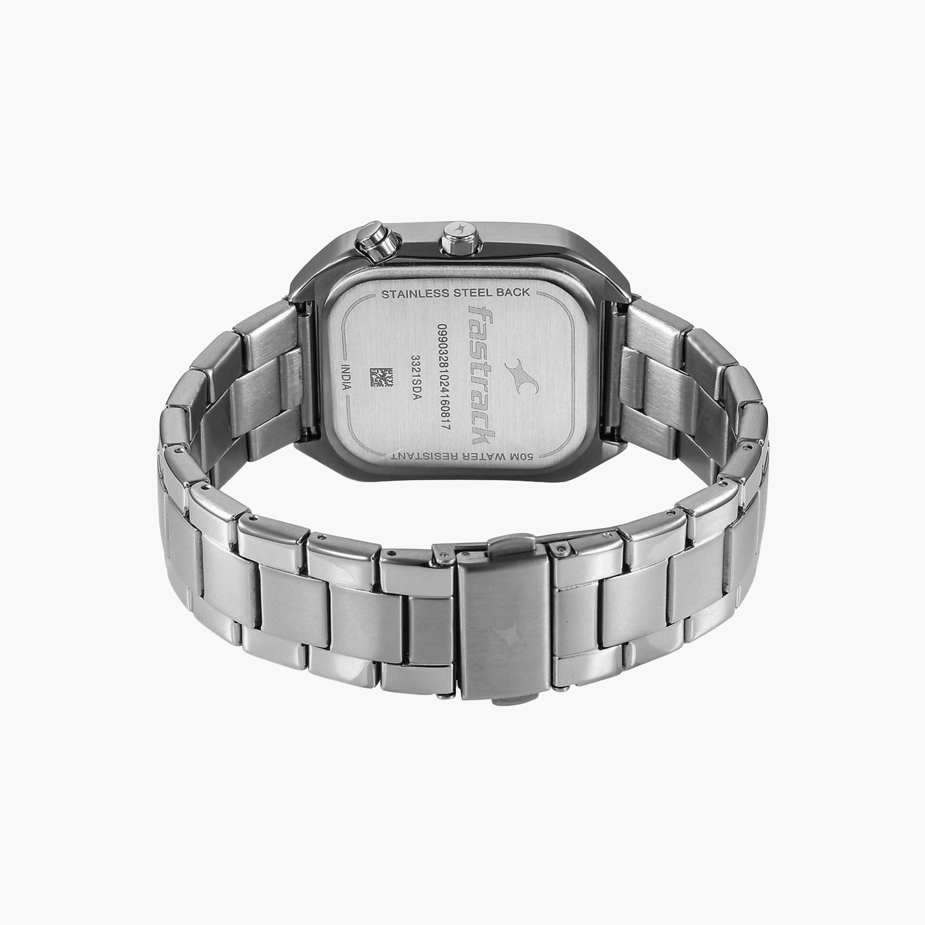 Fastrack Rectangle Dial Silver Stainless Watch-men-watchesandjewellery-watches-image-2