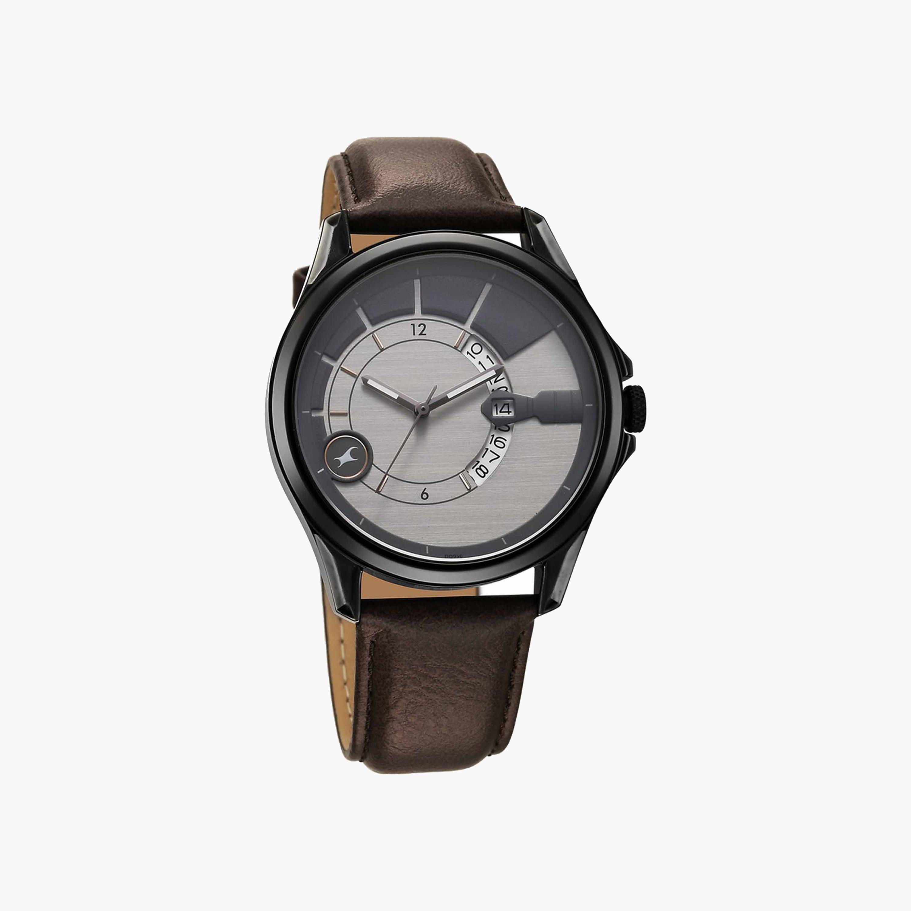Fastrack Analog Round Dial Leather Strap Watch-men-watchesandjewellery-watches-image-1