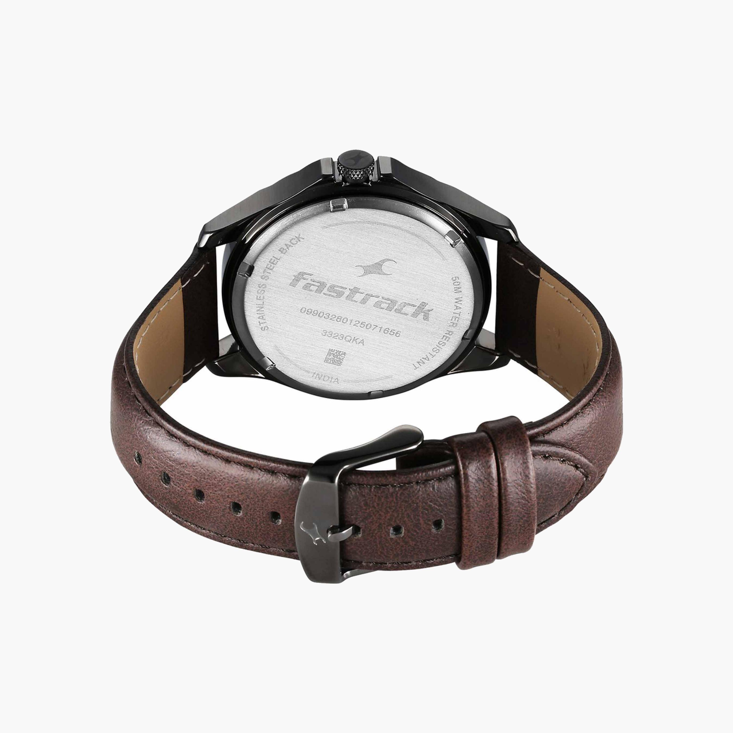Fastrack Analog Round Dial Leather Strap Watch-men-watchesandjewellery-watches-image-3