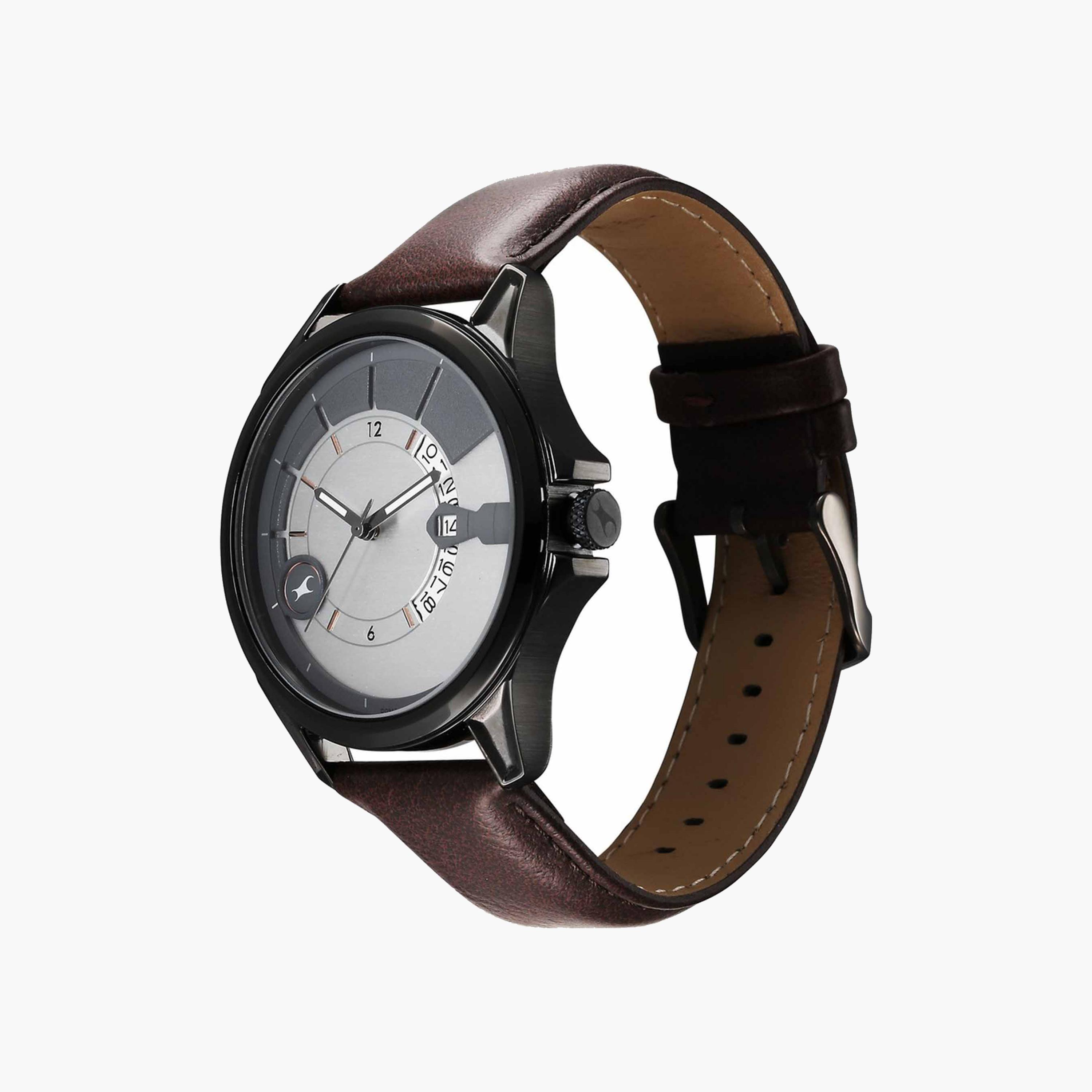 Fastrack Analog Round Dial Leather Strap Watch-men-watchesandjewellery-watches-image-4