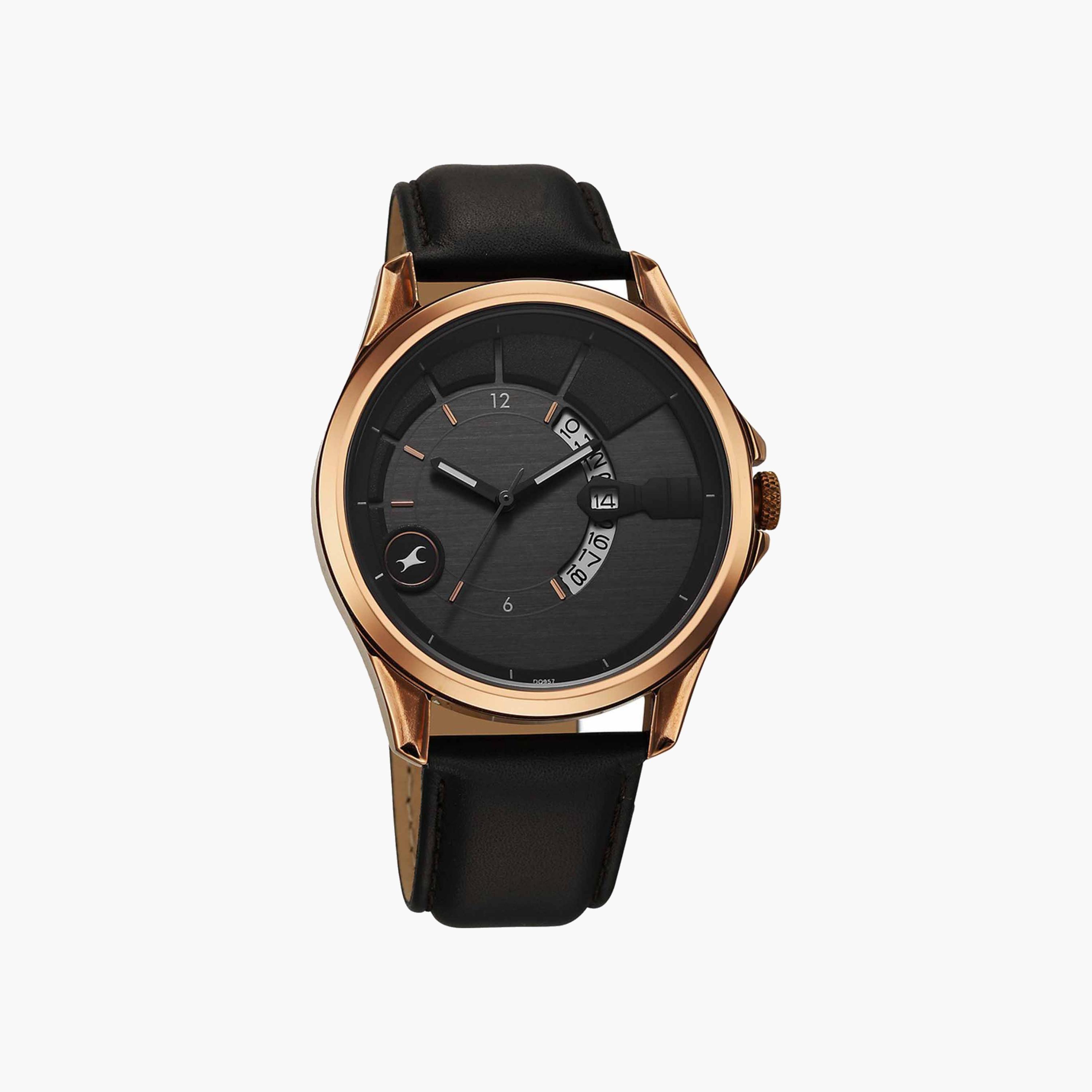 Fastrack Round Dial Leather Strap Watch-men-watchesandjewellery-watches-image-2