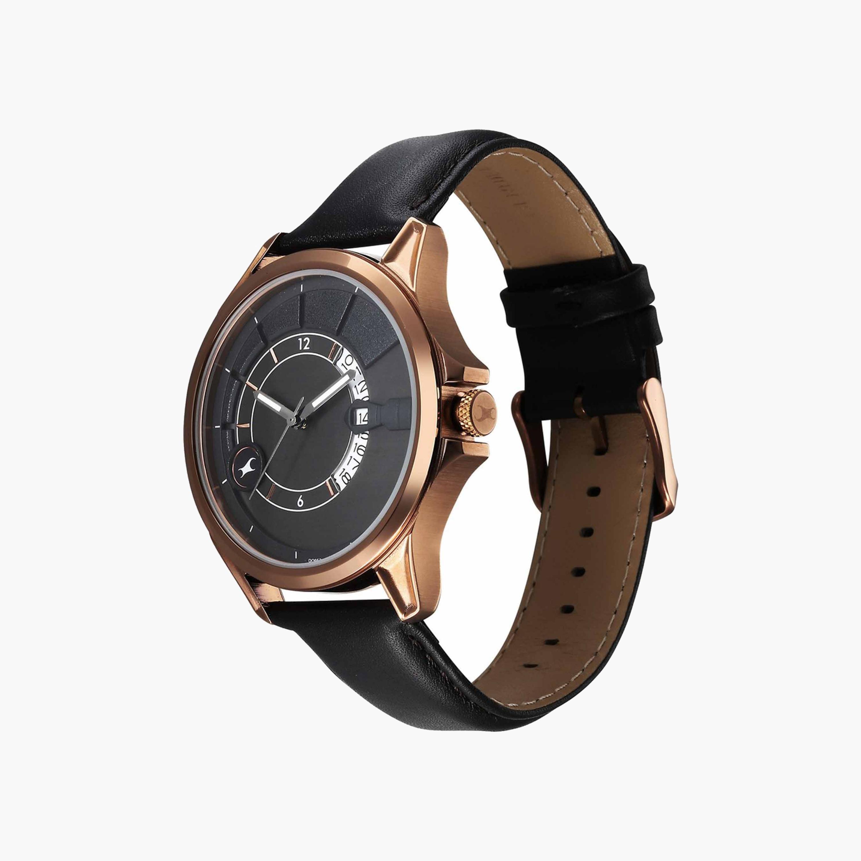 Fastrack Round Dial Leather Strap Watch-men-watchesandjewellery-watches-image-3