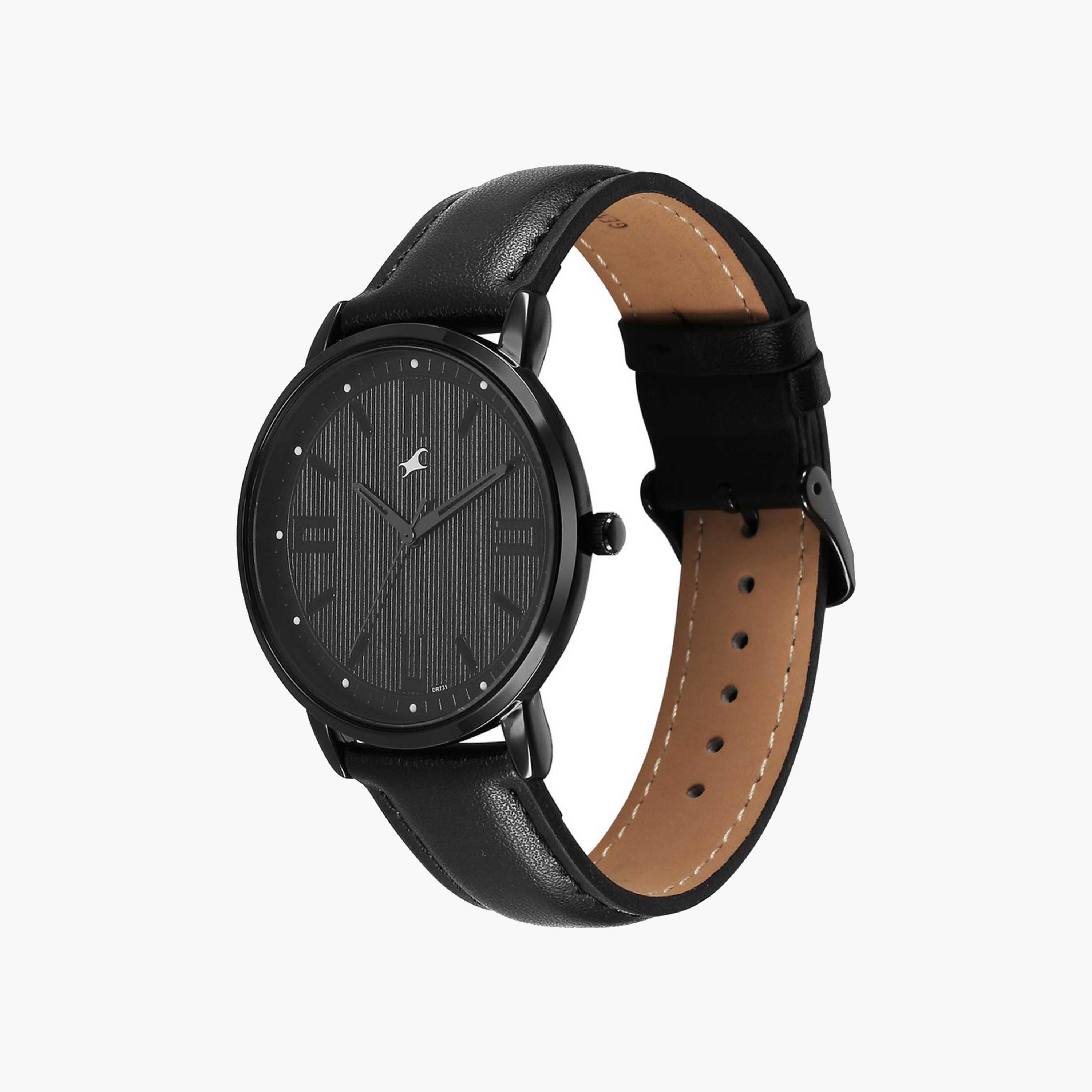Fastrack Textured Black Dial Leather Strap Watch-men-watchesandjewellery-watches-image-4