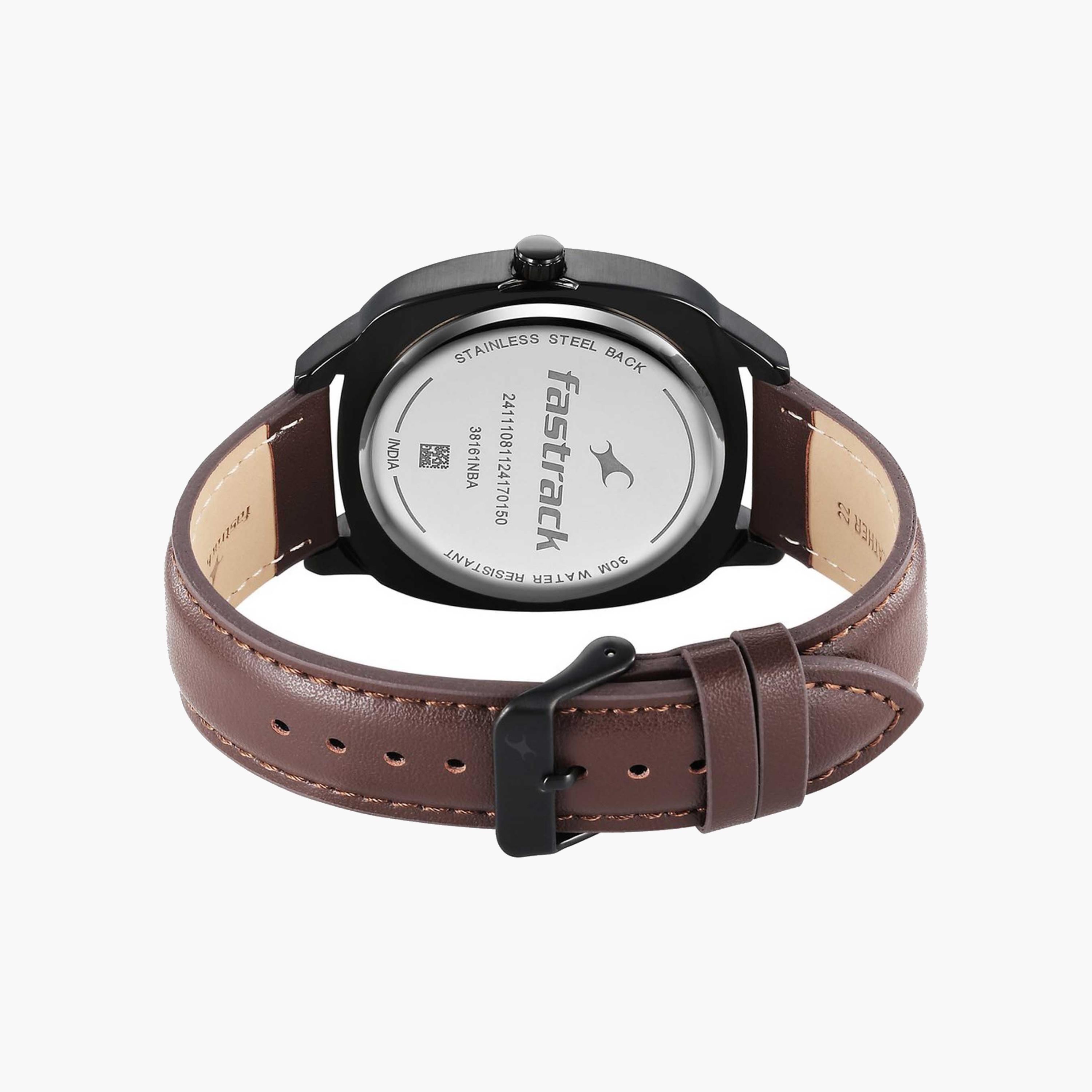 Fastrack Square Dial Leather Strap Watch-men-watchesandjewellery-watches-image-2