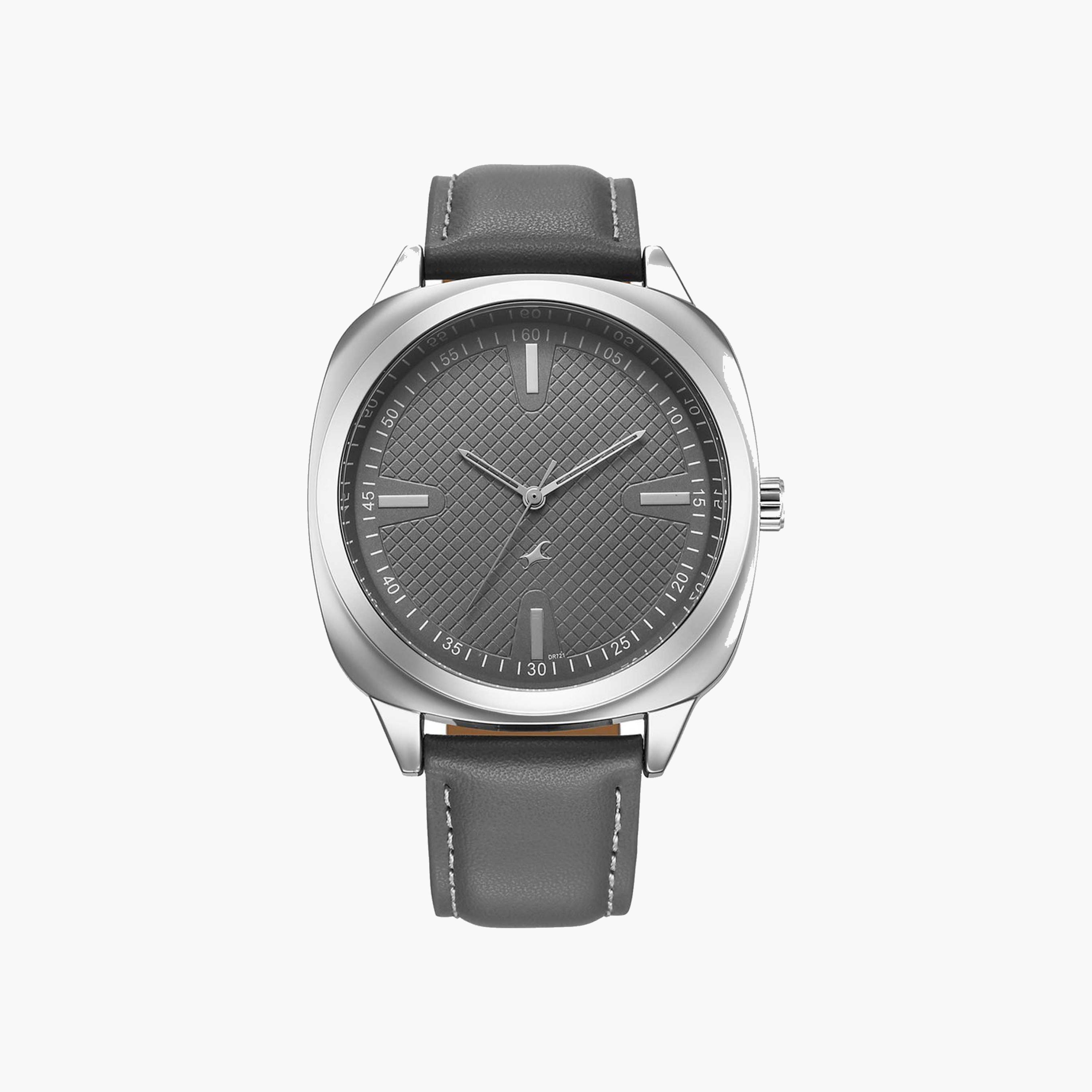Fastrack Grey Dial Leather Strap Watch-men-watchesandjewellery-watches-image-1