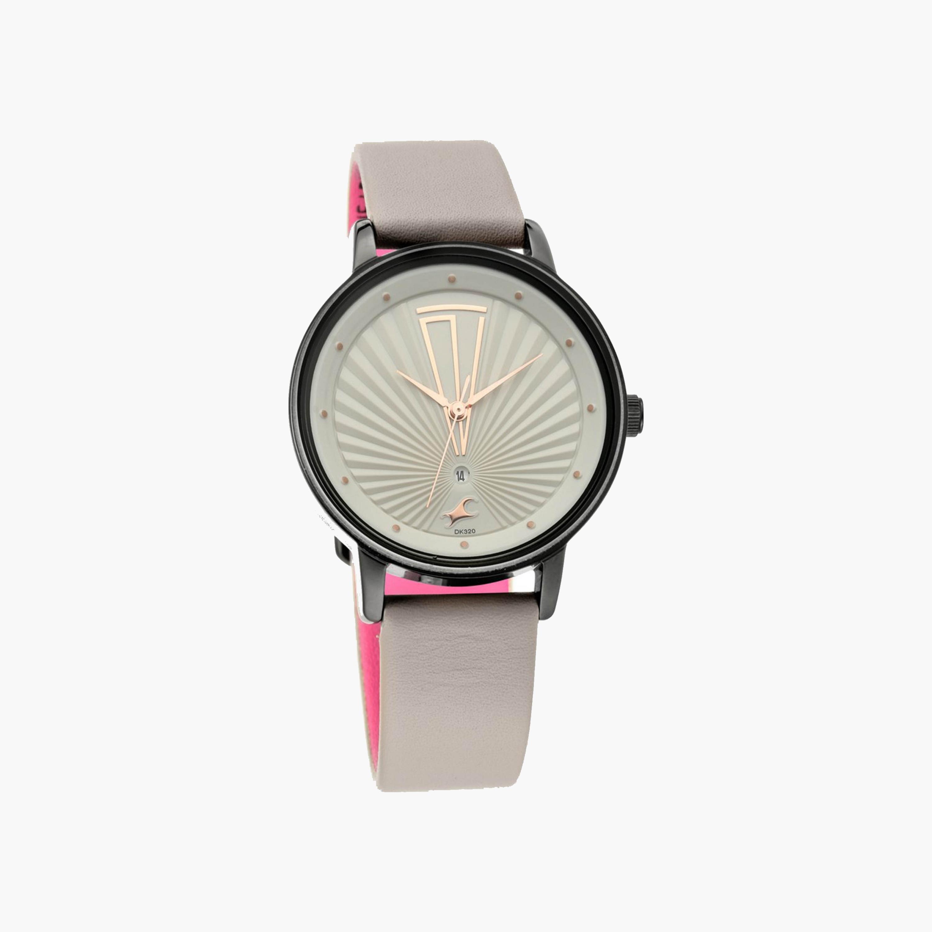 Fastrack Textured Dial Leather Strap Watch-women-watchesandjewellery-watches-image-1