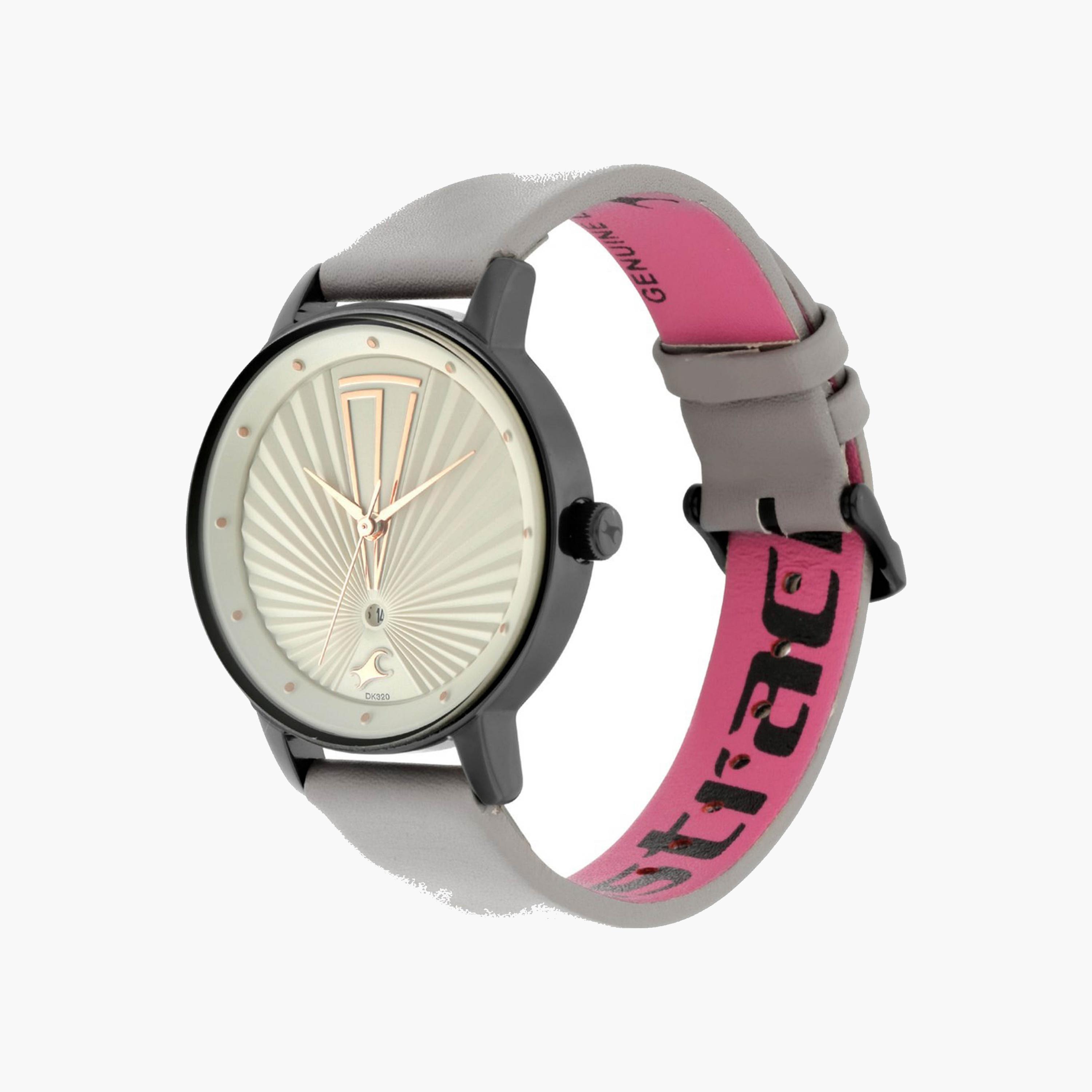 Fastrack Textured Dial Leather Strap Watch-women-watchesandjewellery-watches-image-2