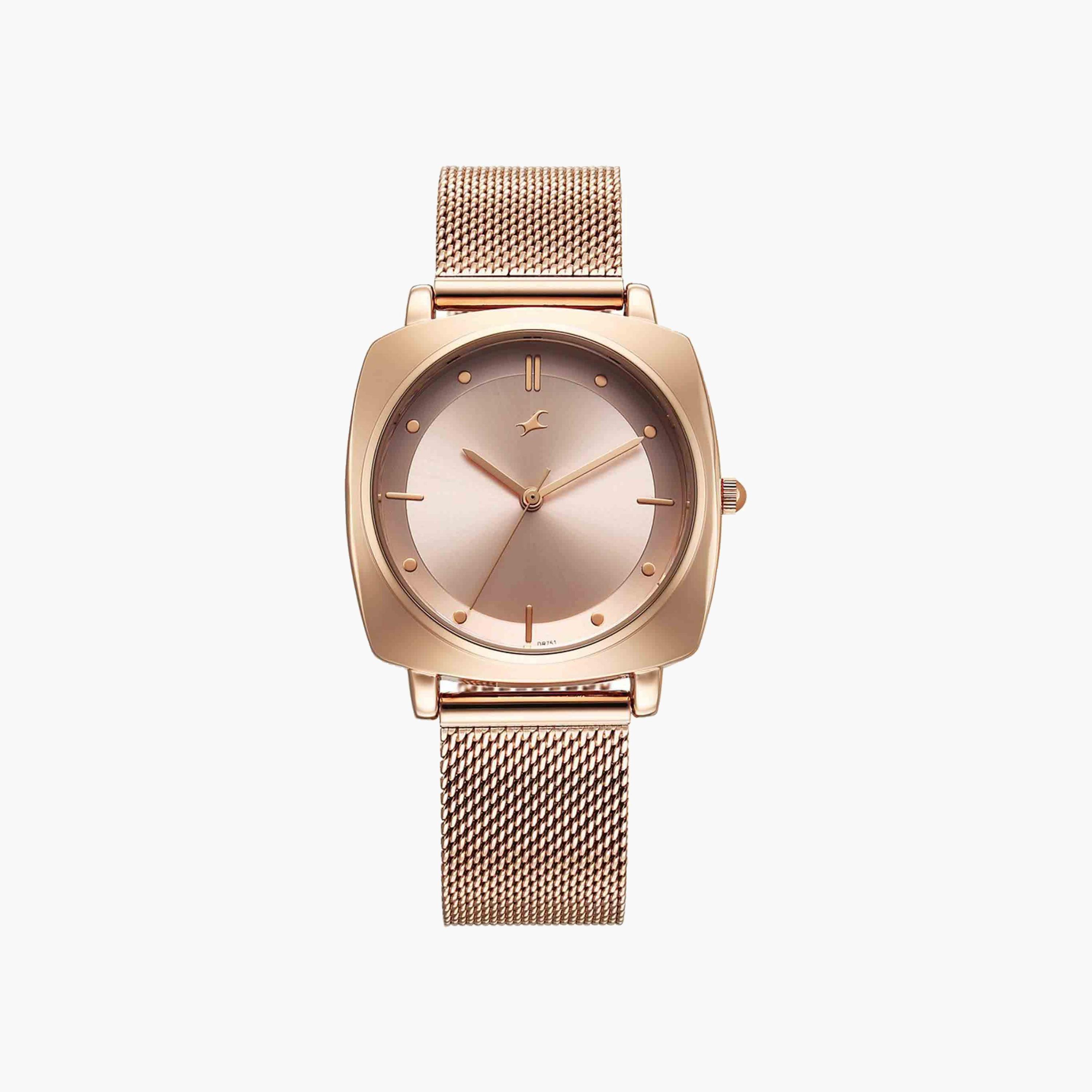 Fastrack Rose Gold Square Dial Watch-women-watchesandjewellery-watches-image-1