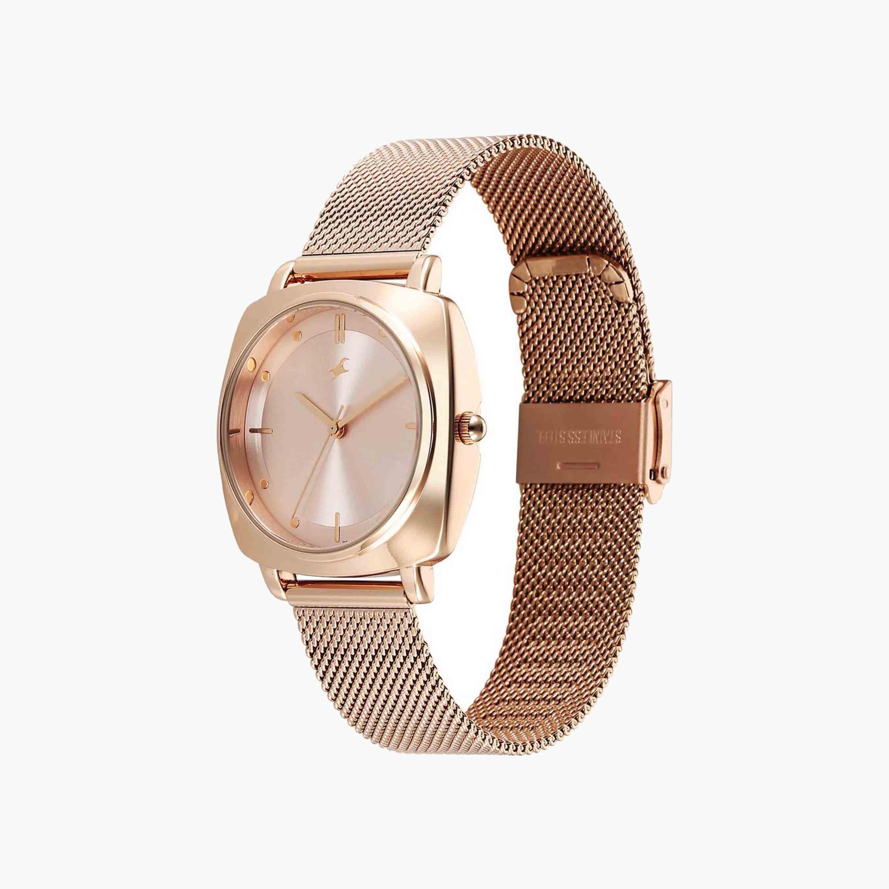 Fastrack Rose Gold Square Dial Watch-women-watchesandjewellery-watches-image-2