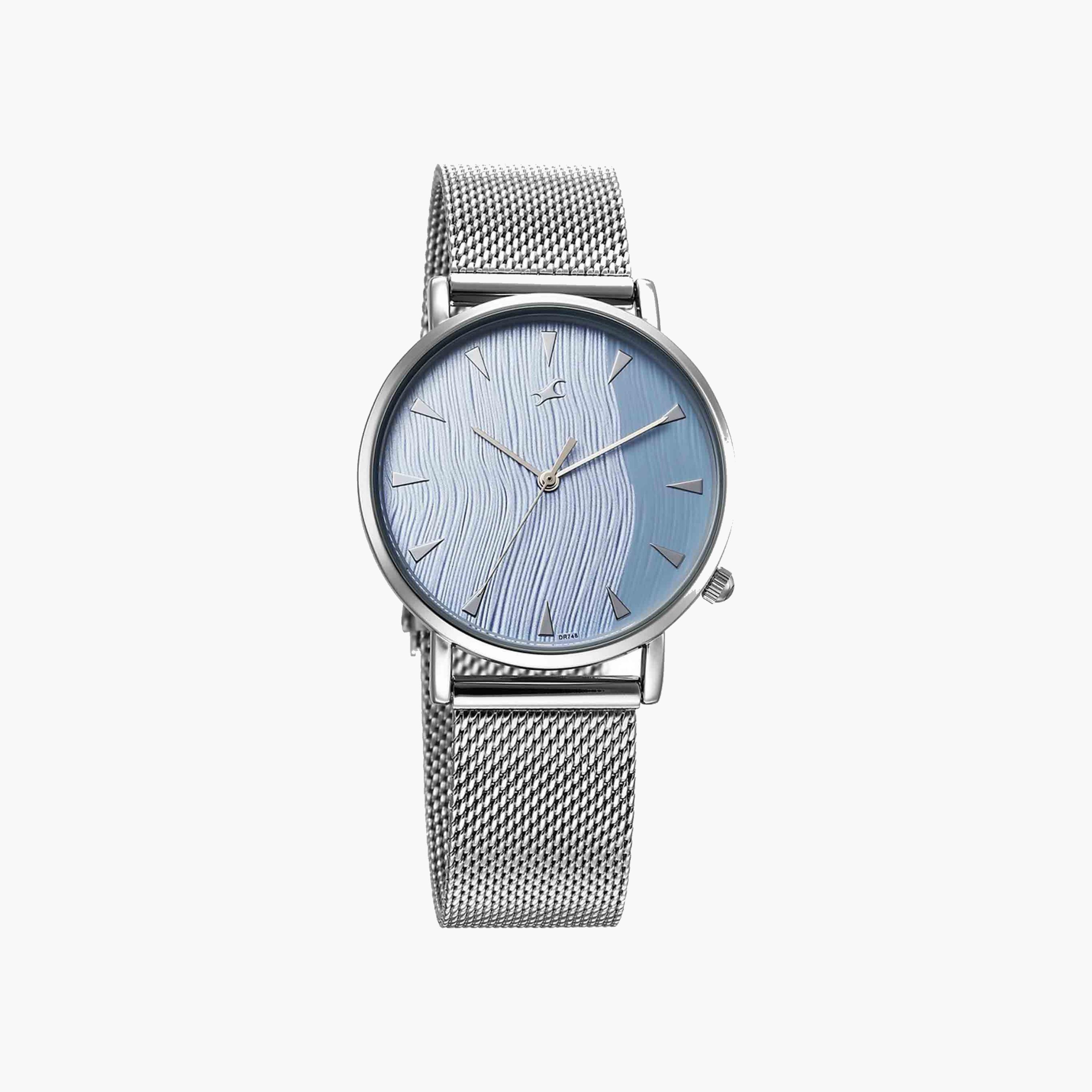 Fastrack Wavy Dial Mesh Strap Watch-women-watchesandjewellery-watches-image-1