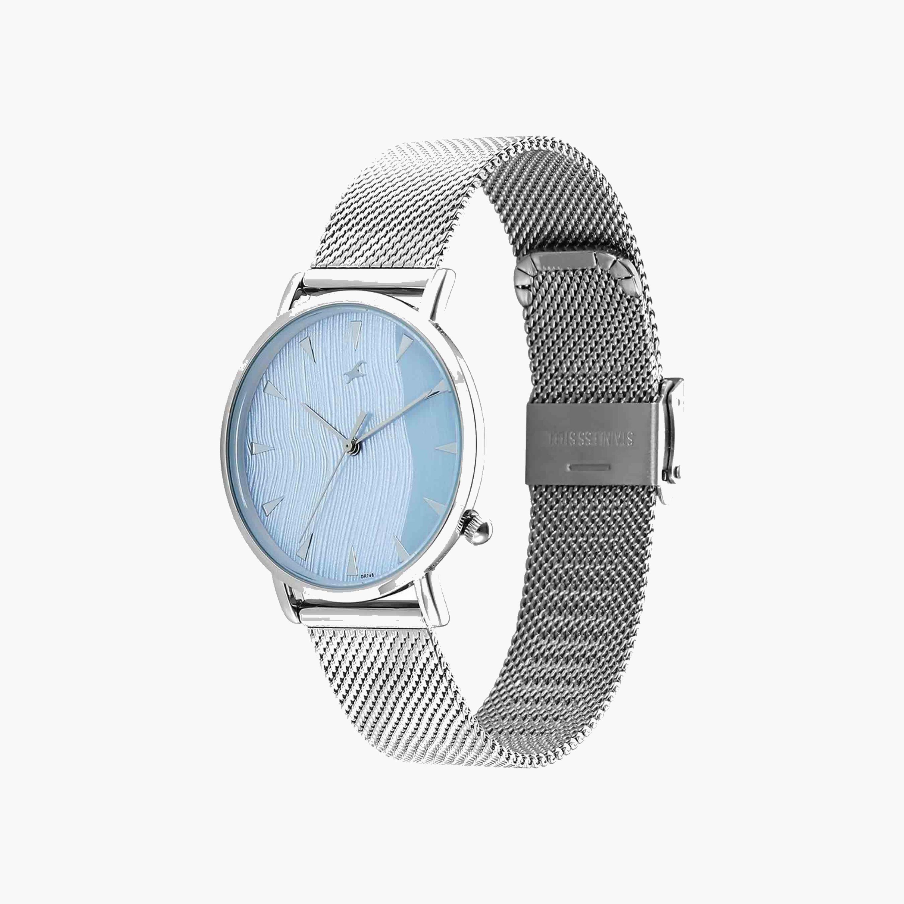 Fastrack Wavy Dial Mesh Strap Watch-women-watchesandjewellery-watches-image-2