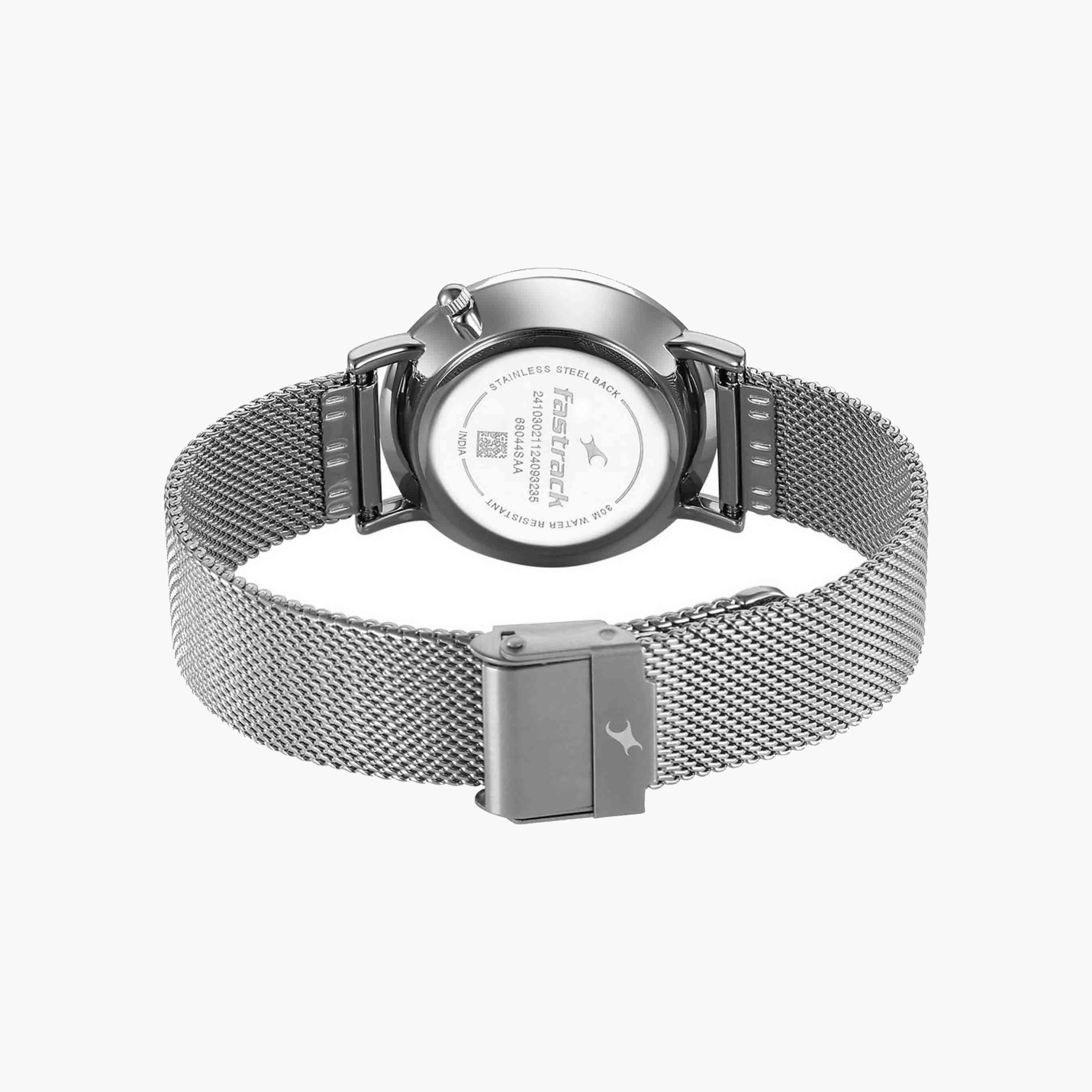 Fastrack Silver Mesh Strap Round Dial Watch-women-watchesandjewellery-watches-image-5