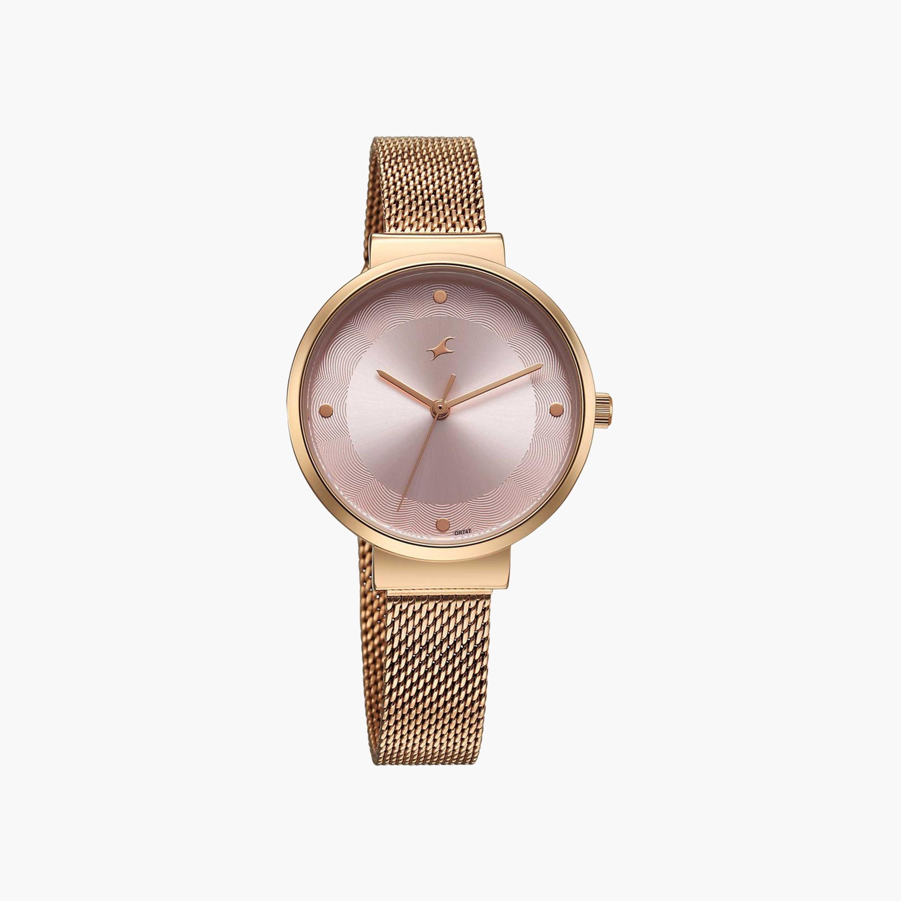 Fastrack Rose Gold Mesh Strap Watch-women-watchesandjewellery-watches-image-3