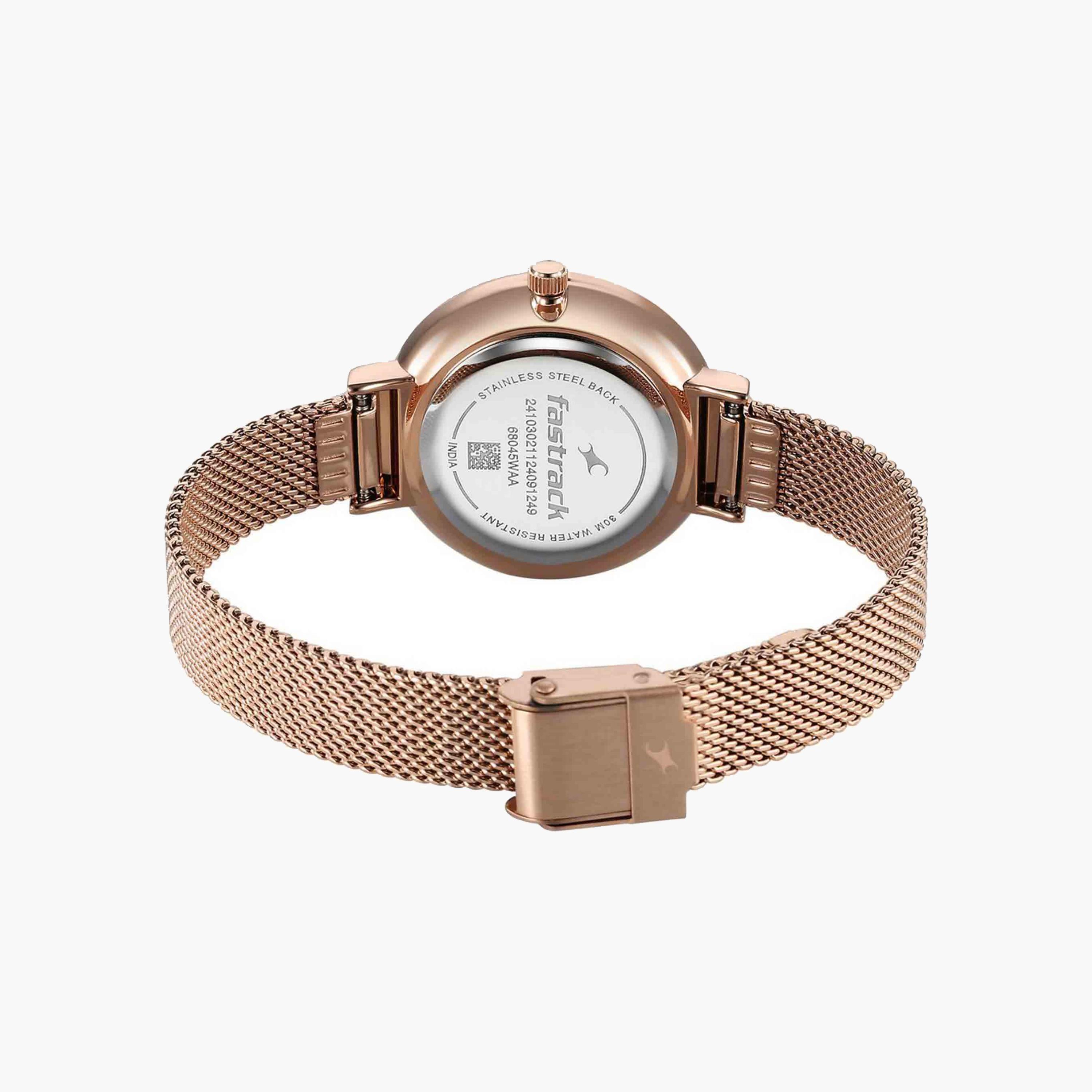 Fastrack Rose Gold Mesh Strap Watch-women-watchesandjewellery-watches-image-4