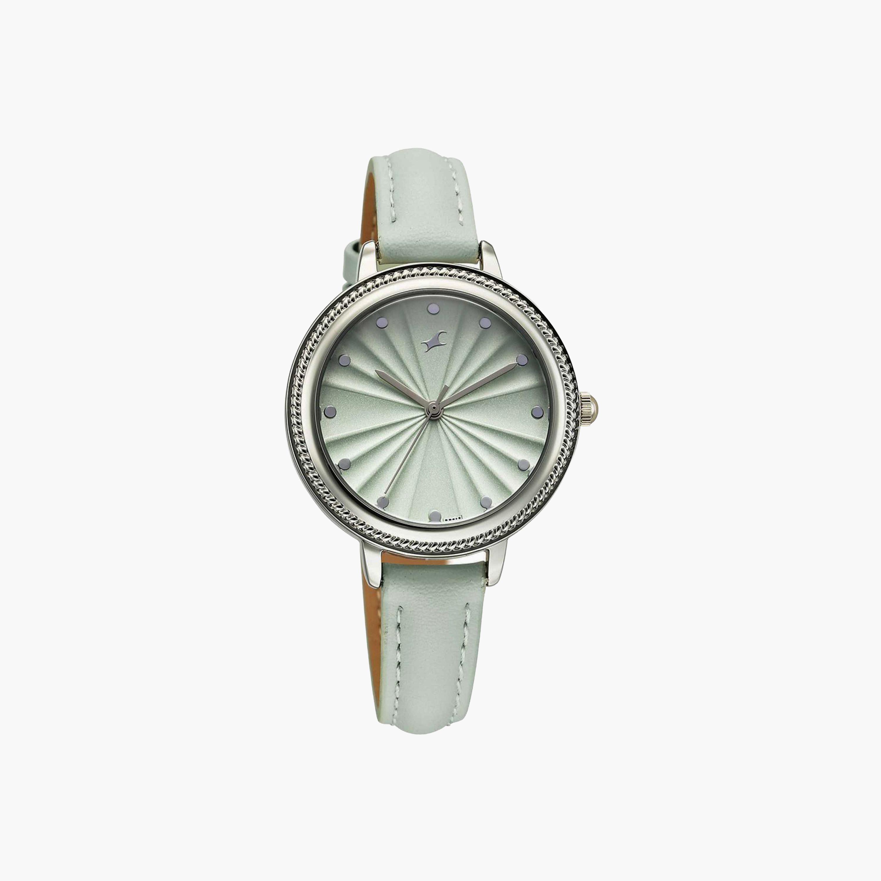Fastrack Green Round Dial Leather Strap Watch-women-watchesandjewellery-watches-image-1
