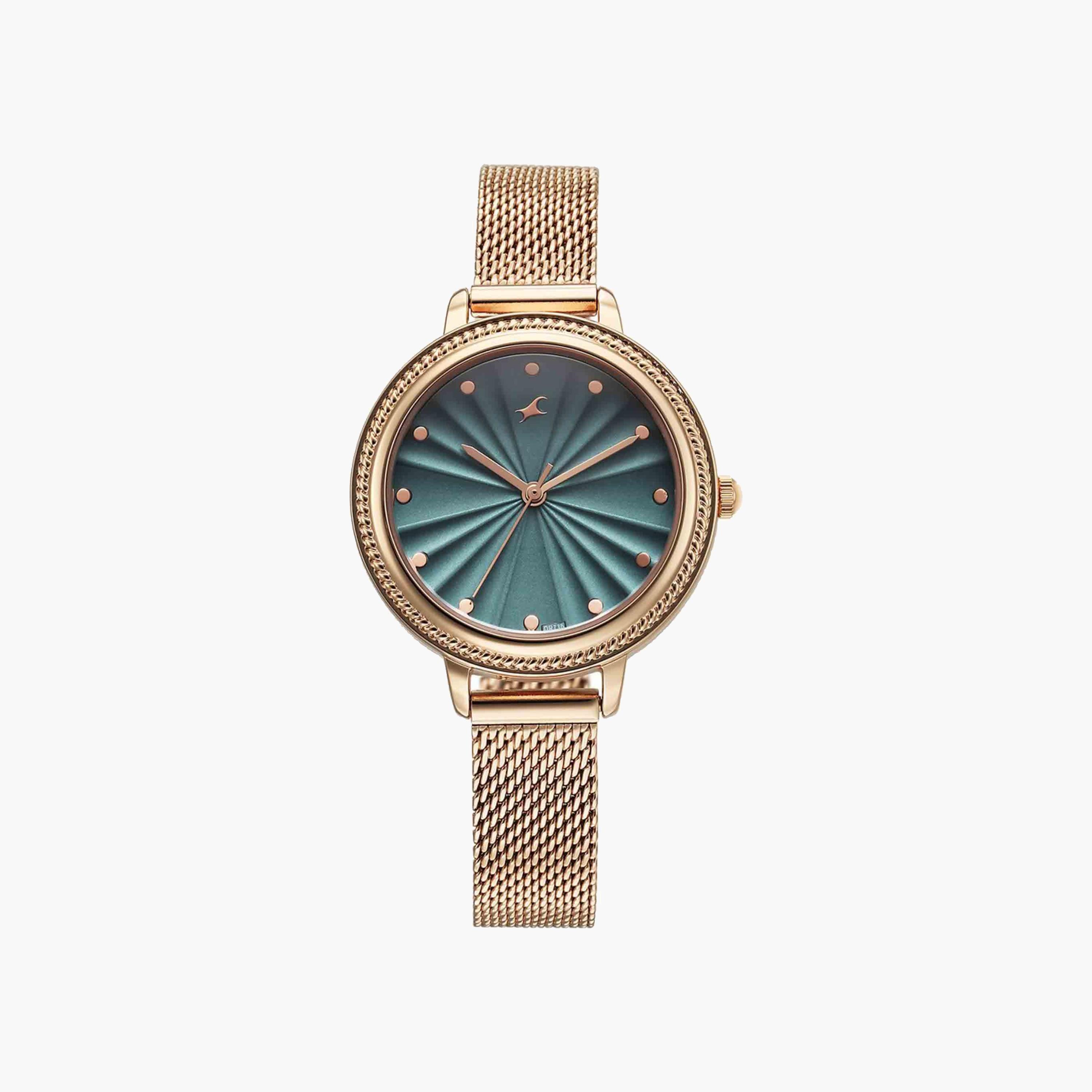 Fastrack Rose Gold Mesh Strap Watch-women-watchesandjewellery-watches-image-1