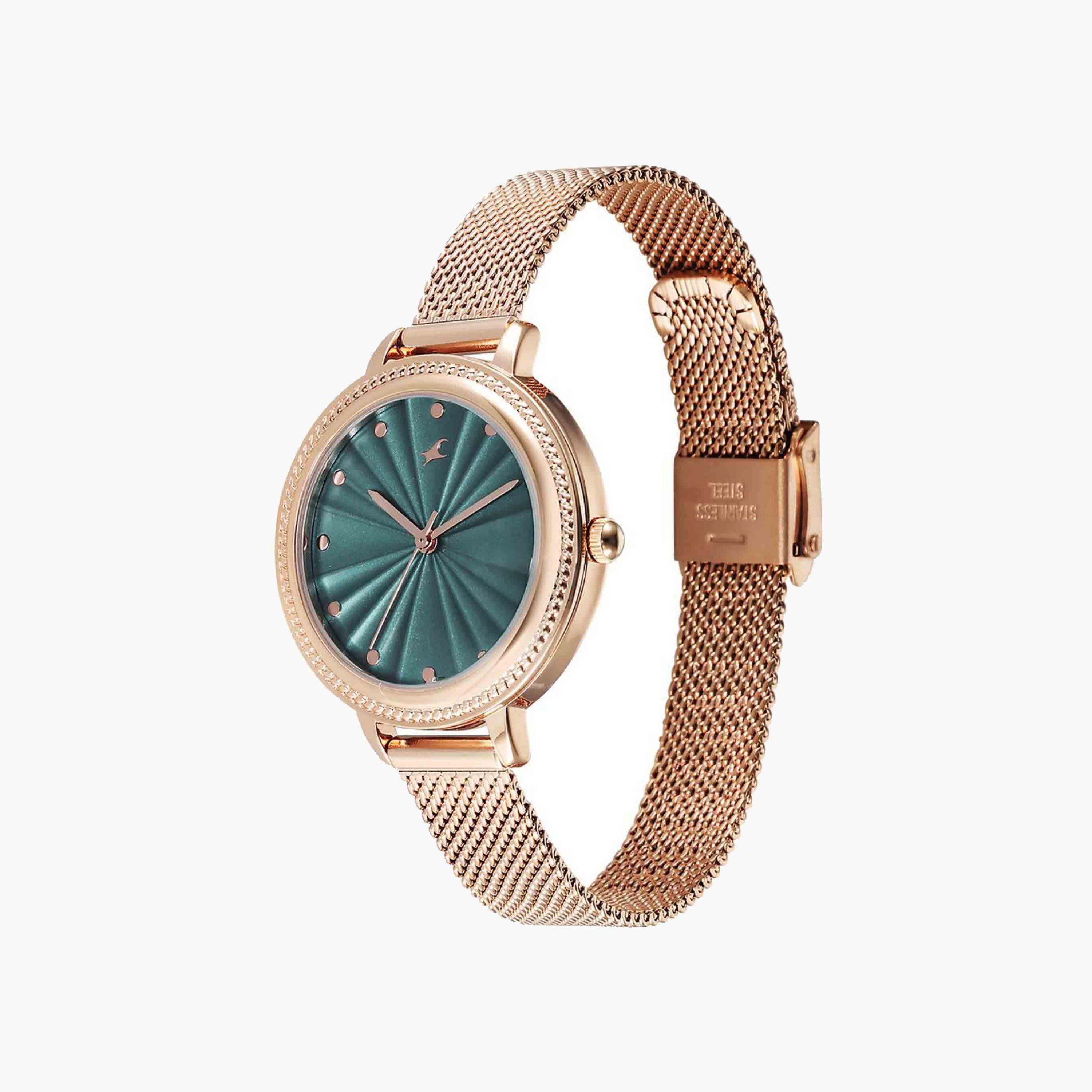 Fastrack Rose Gold Mesh Strap Watch-women-watchesandjewellery-watches-image-2