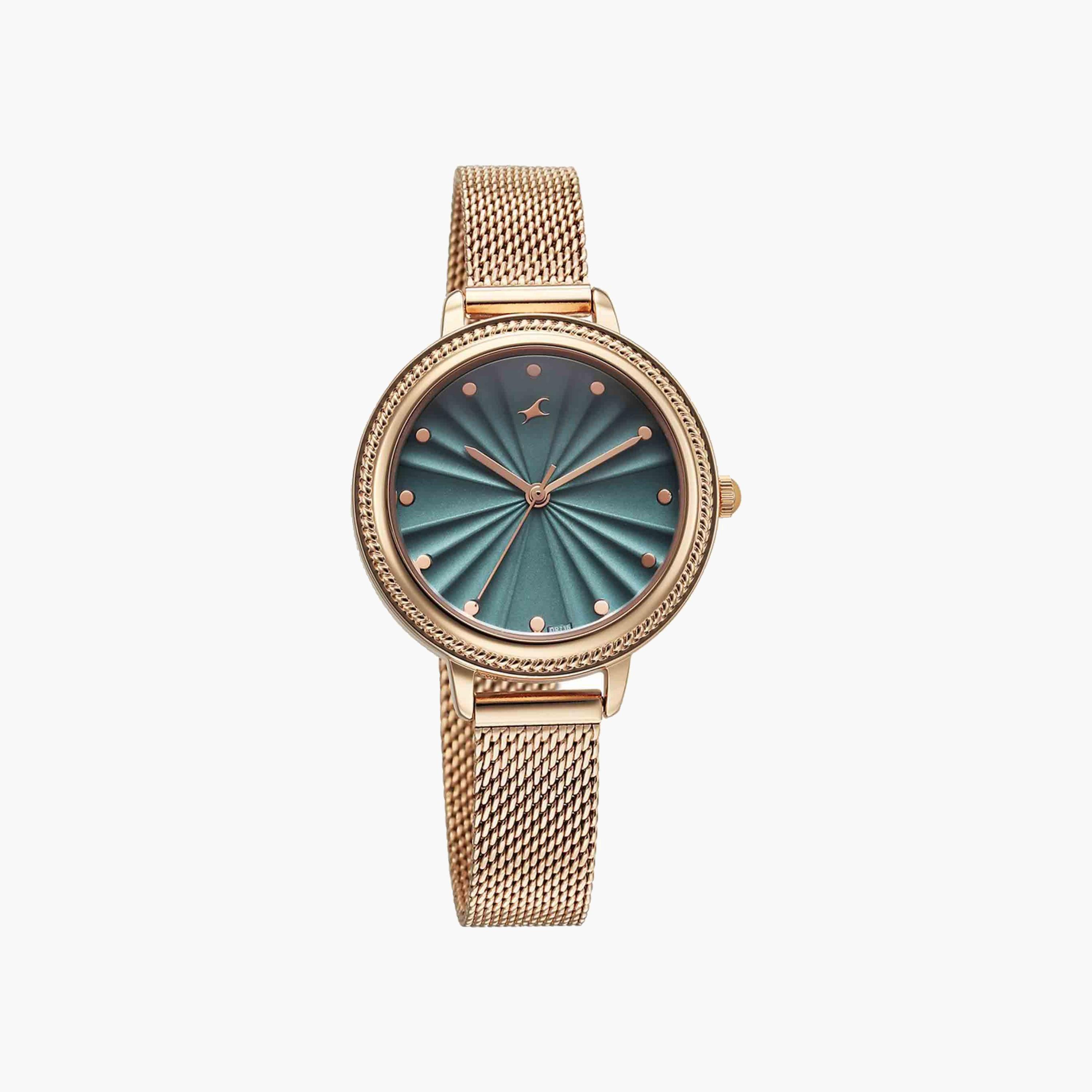 Fastrack Rose Gold Mesh Strap Watch-women-watchesandjewellery-watches-image-3
