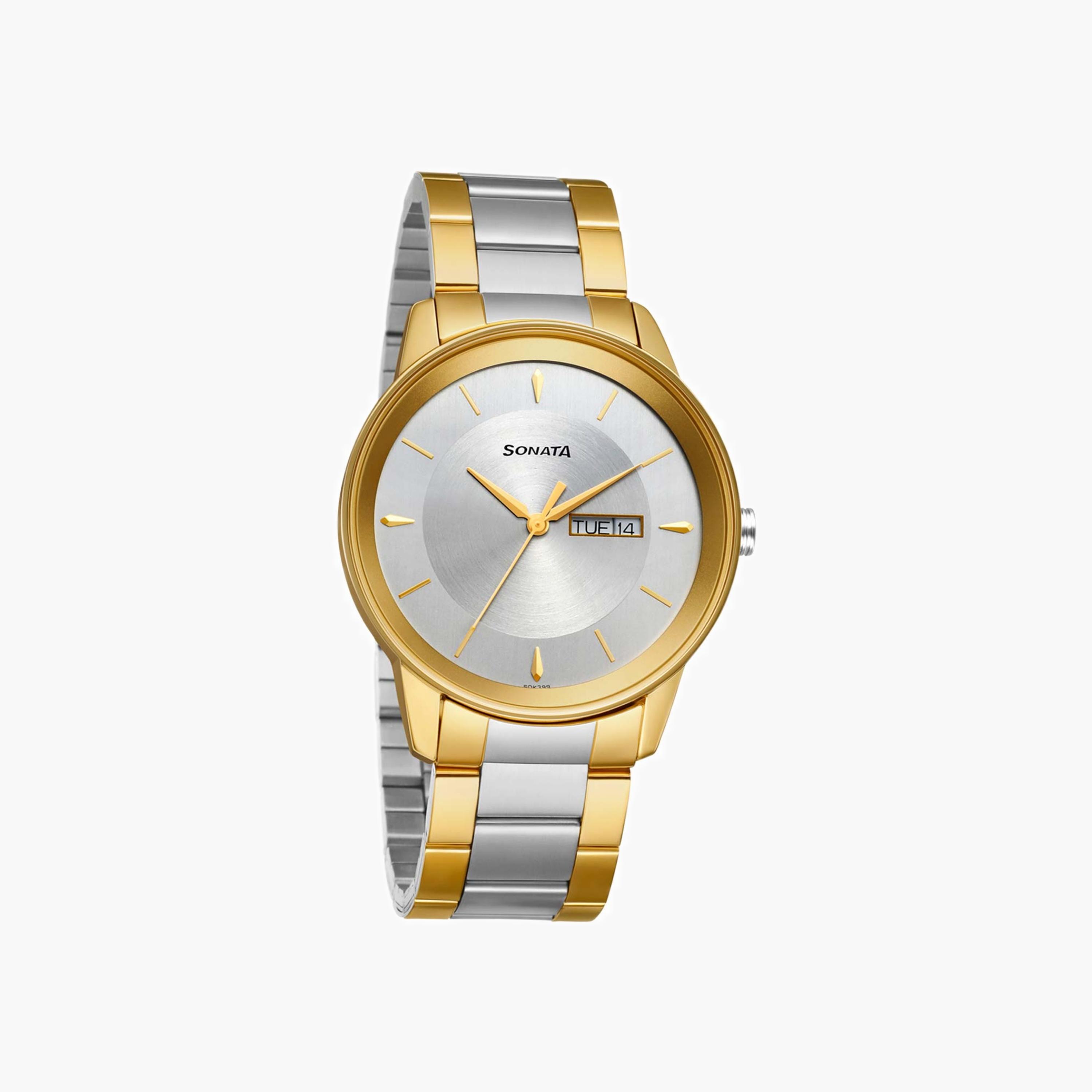 Two-Tone Stainless Steel Analogue Watch-men-watchesandjewellery-watches-image-1