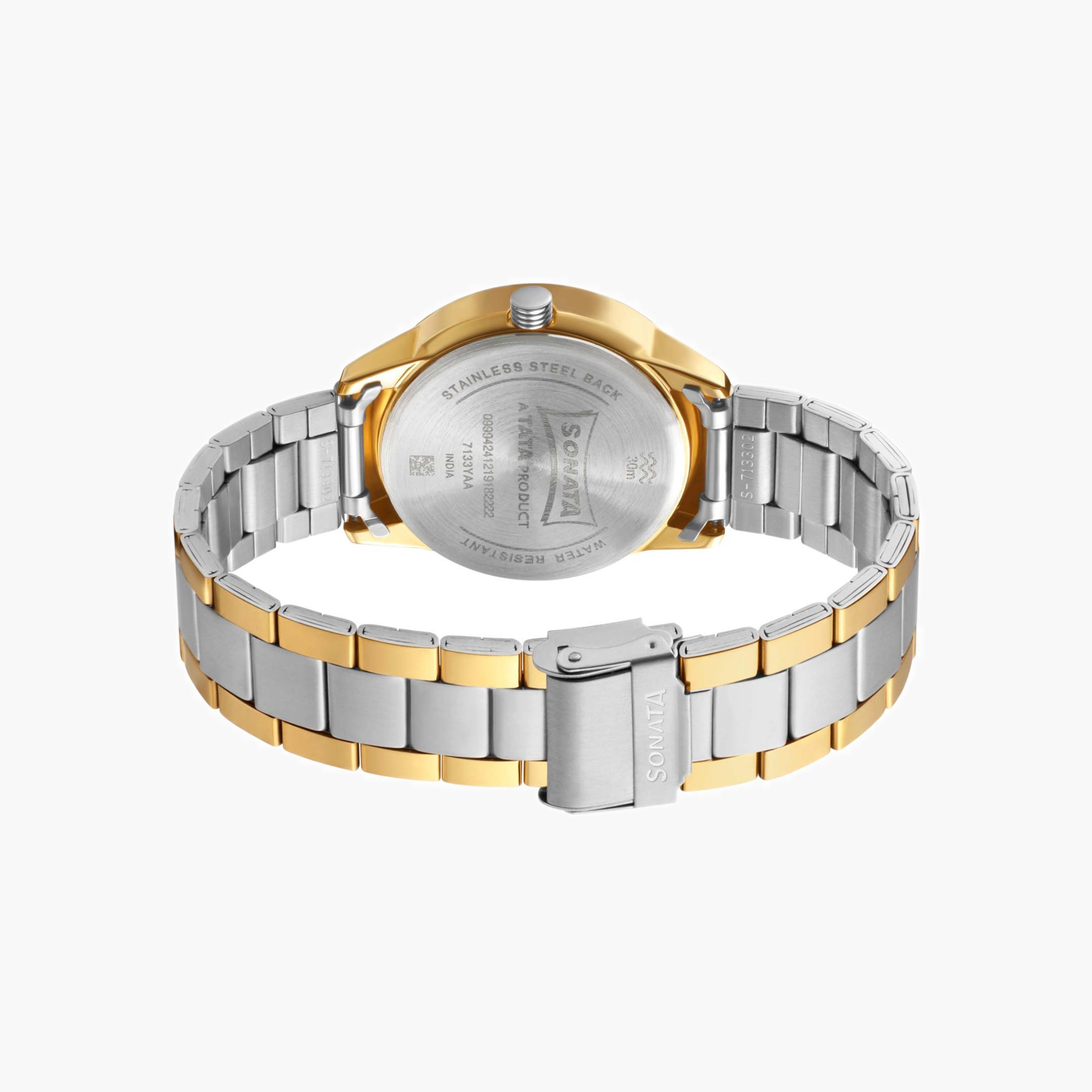Two-Tone Stainless Steel Analogue Watch-men-watchesandjewellery-watches-image-2