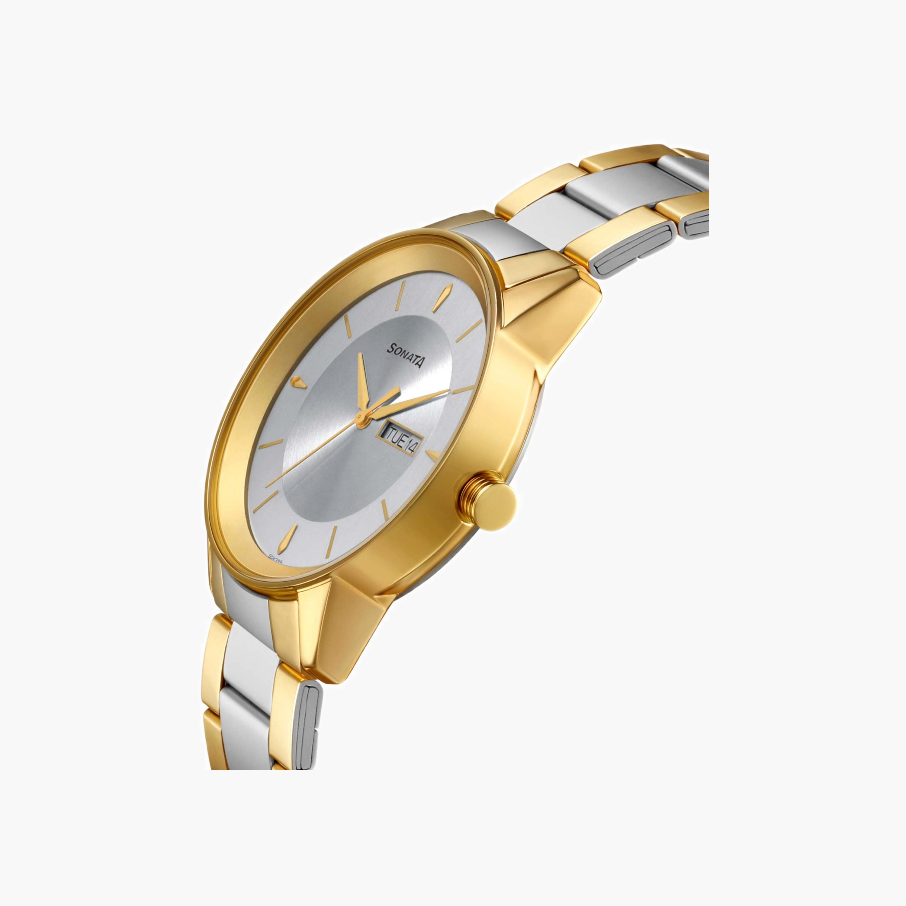 Two-Tone Stainless Steel Analogue Watch-men-watchesandjewellery-watches-image-3