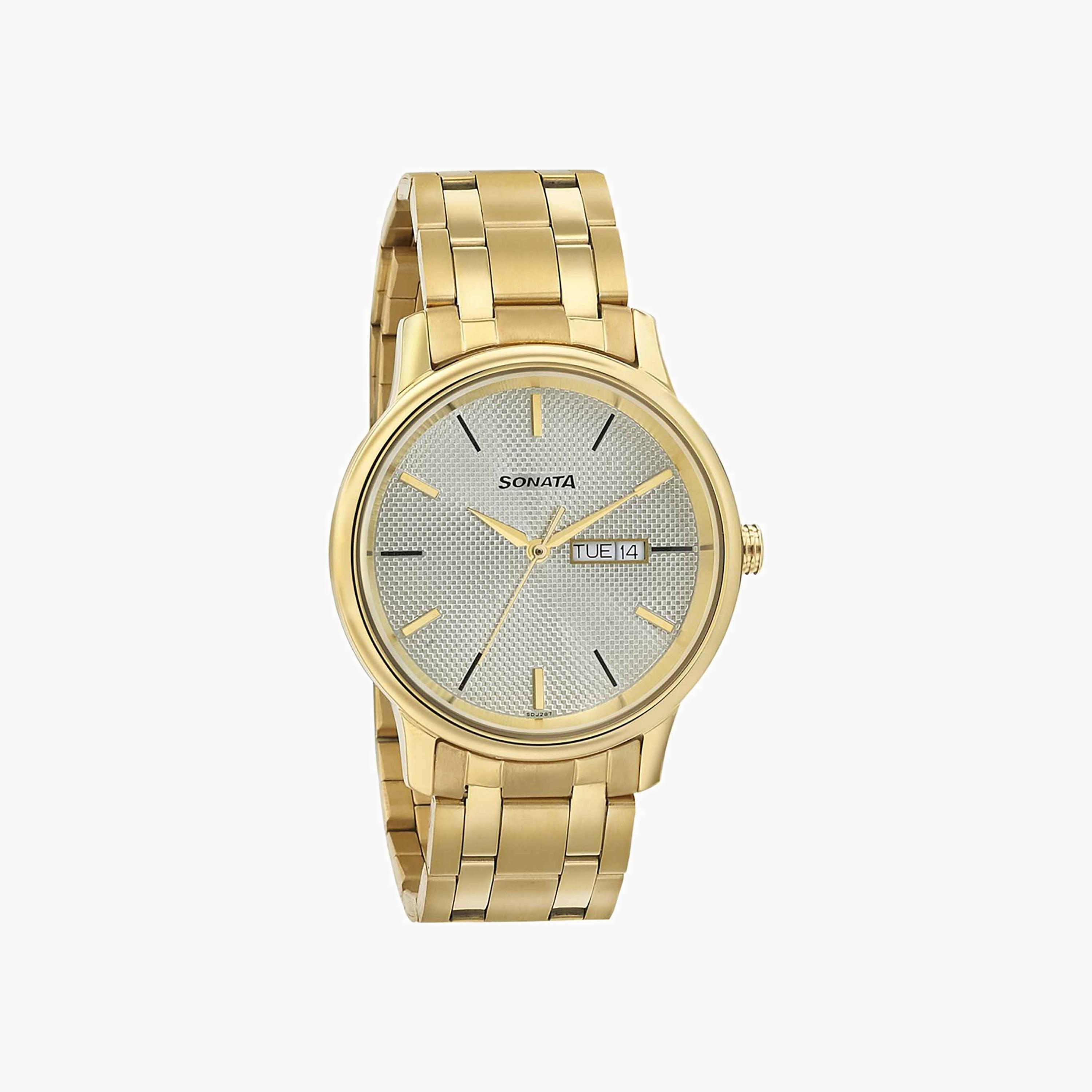 Textured Dial Analogue Watch-men-watchesandjewellery-watches-image-1