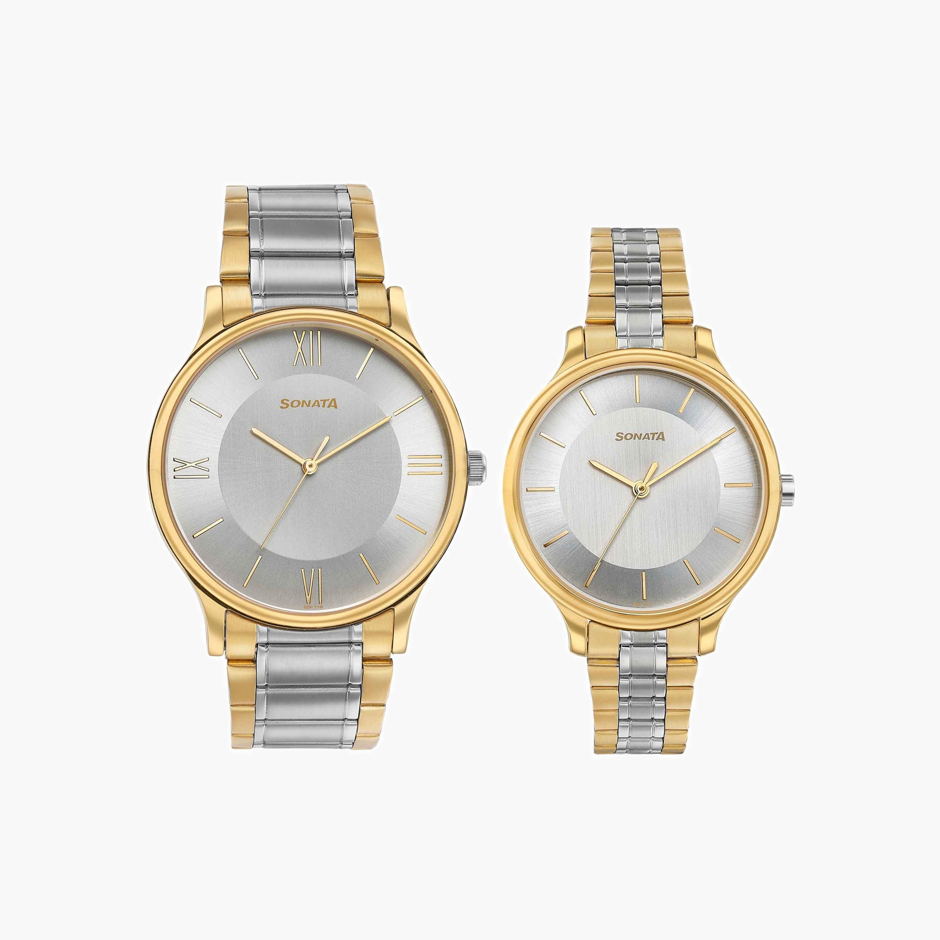 Sonata Two-Tone Couple Watches-men-watchesandjewellery-watches-image-1
