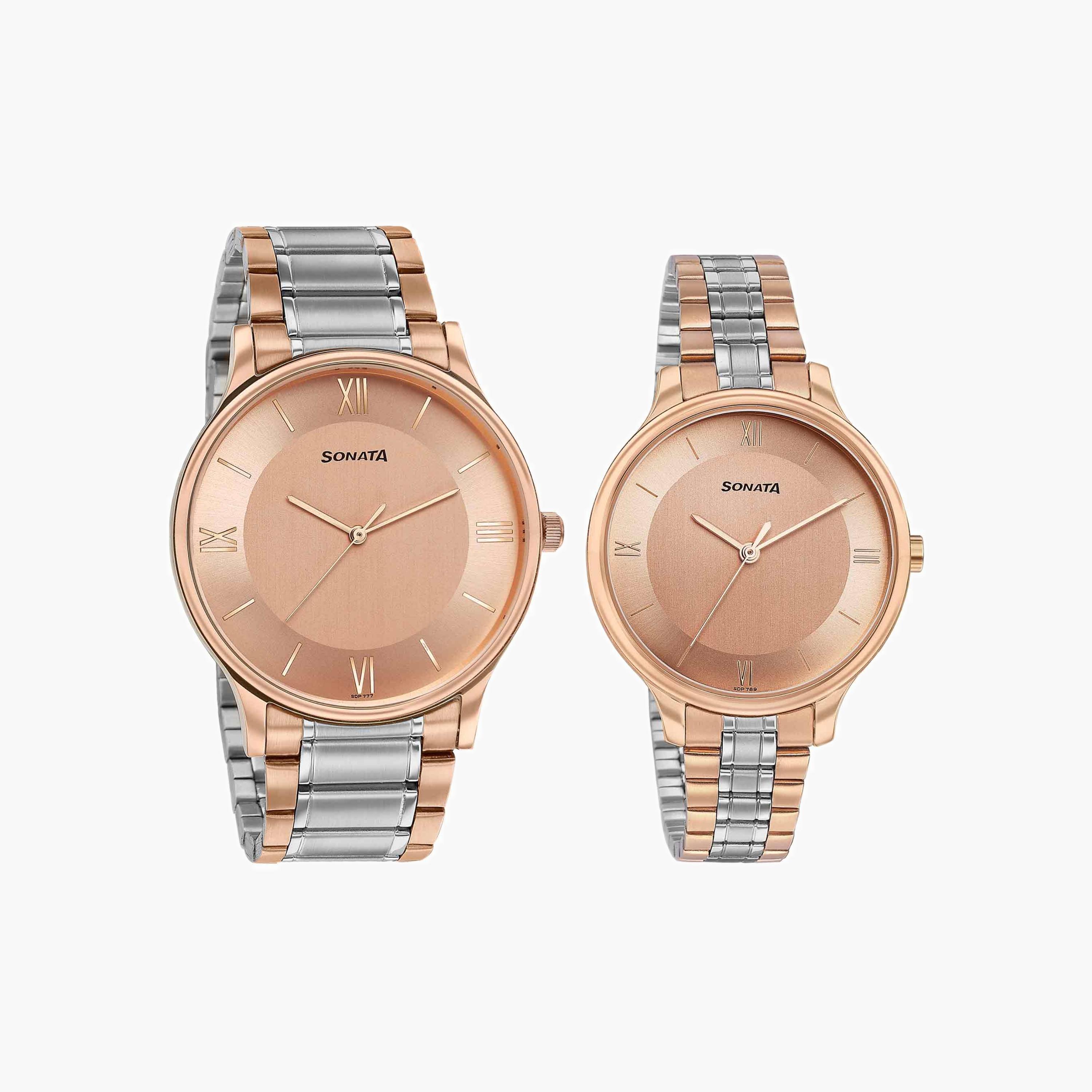 Two-Tone Couple's Analogue Watch Set-men-watchesandjewellery-watches-image-2