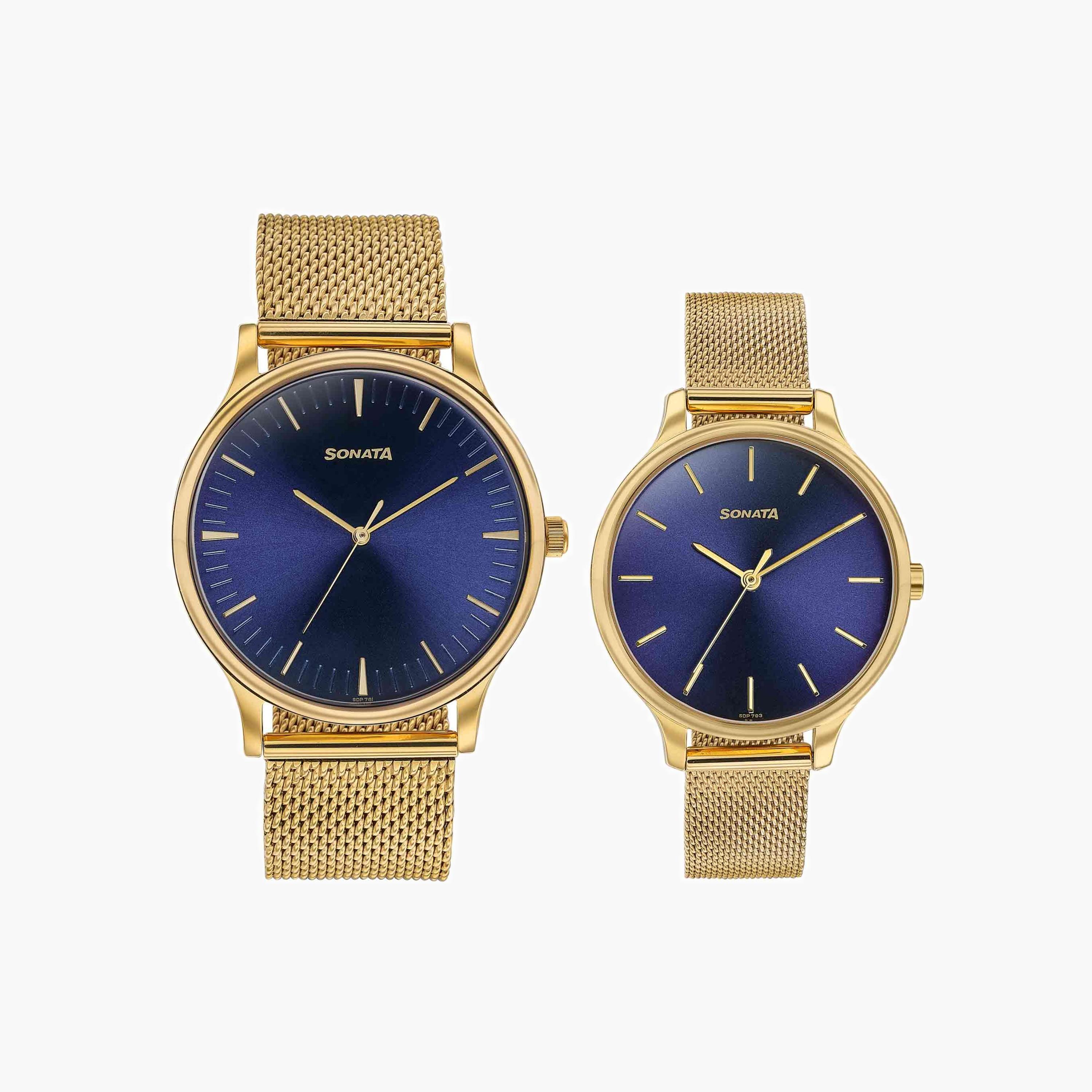 Sonata Couple's Mesh Strap Watches-men-watchesandjewellery-watches-image-1