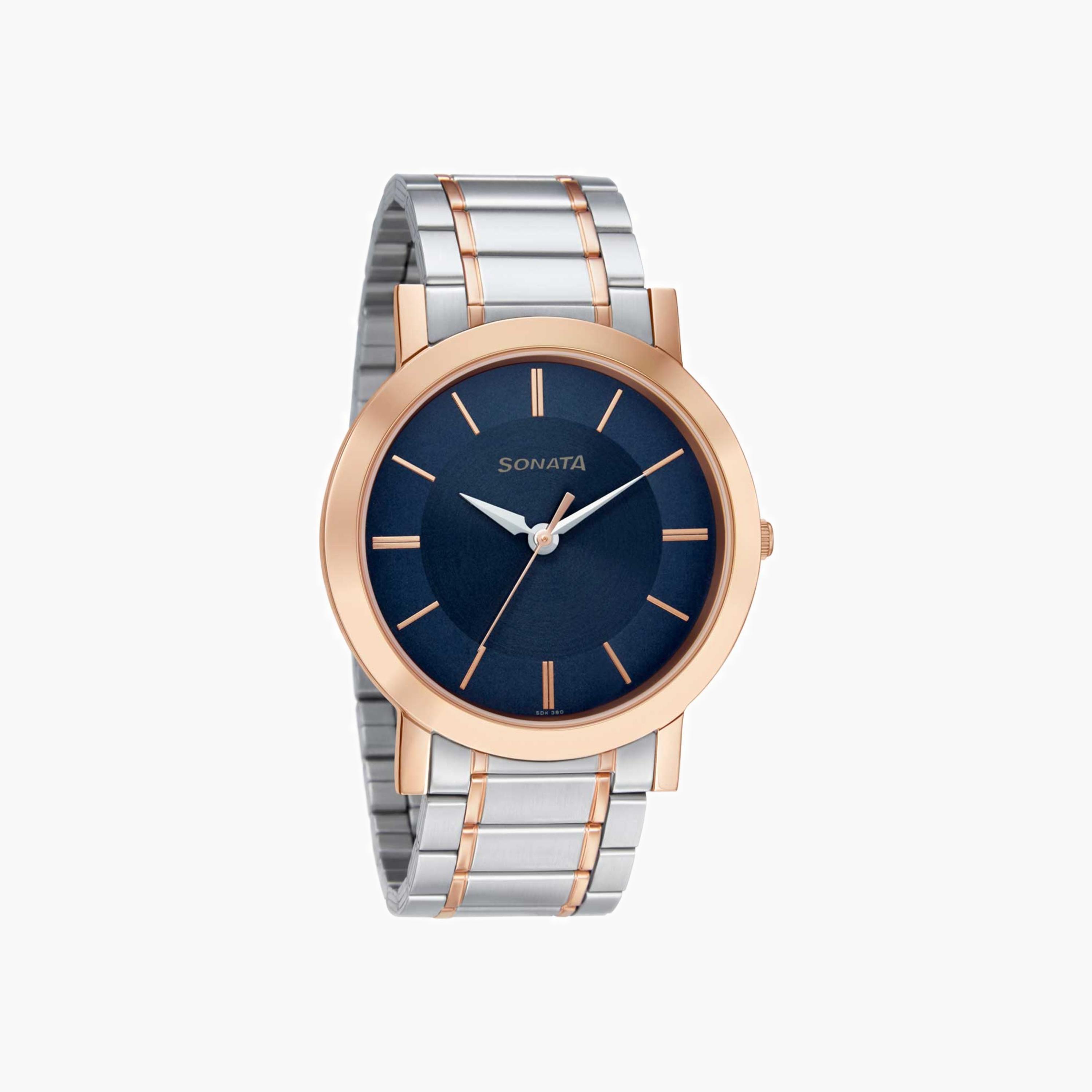 Two-Tone Analogue Watch-men-watchesandjewellery-watches-image-1