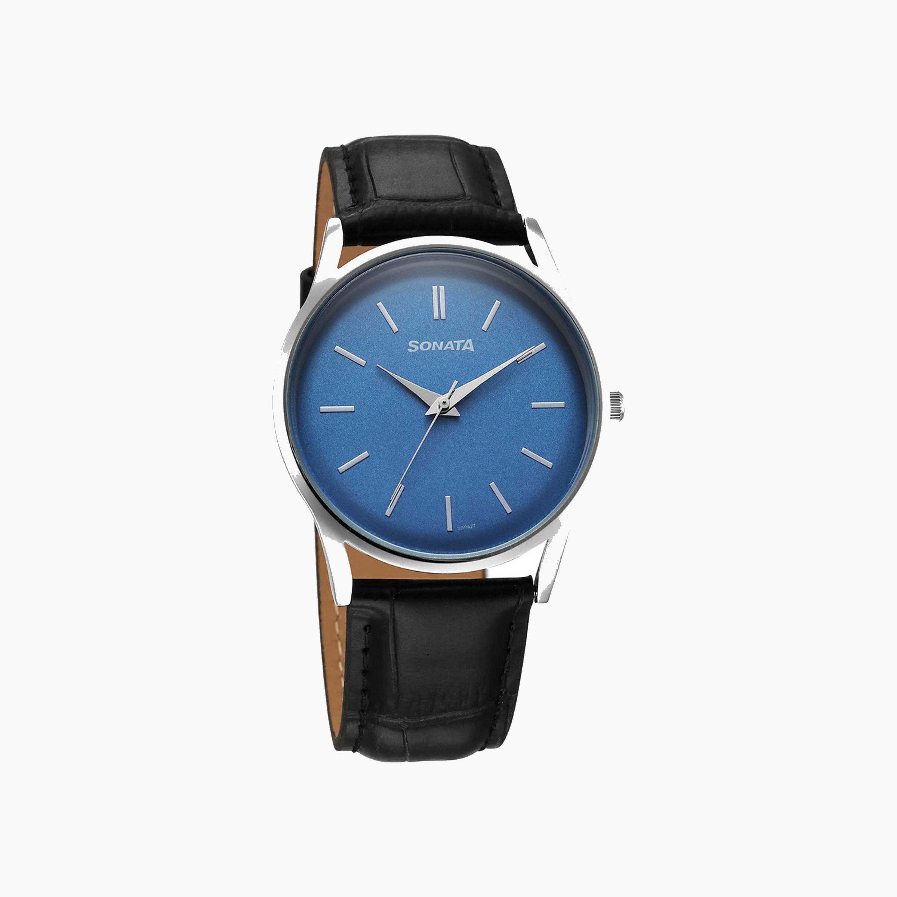 Sonata Classic Round Dial Leather Strap Watch-men-watchesandjewellery-watches-image-1