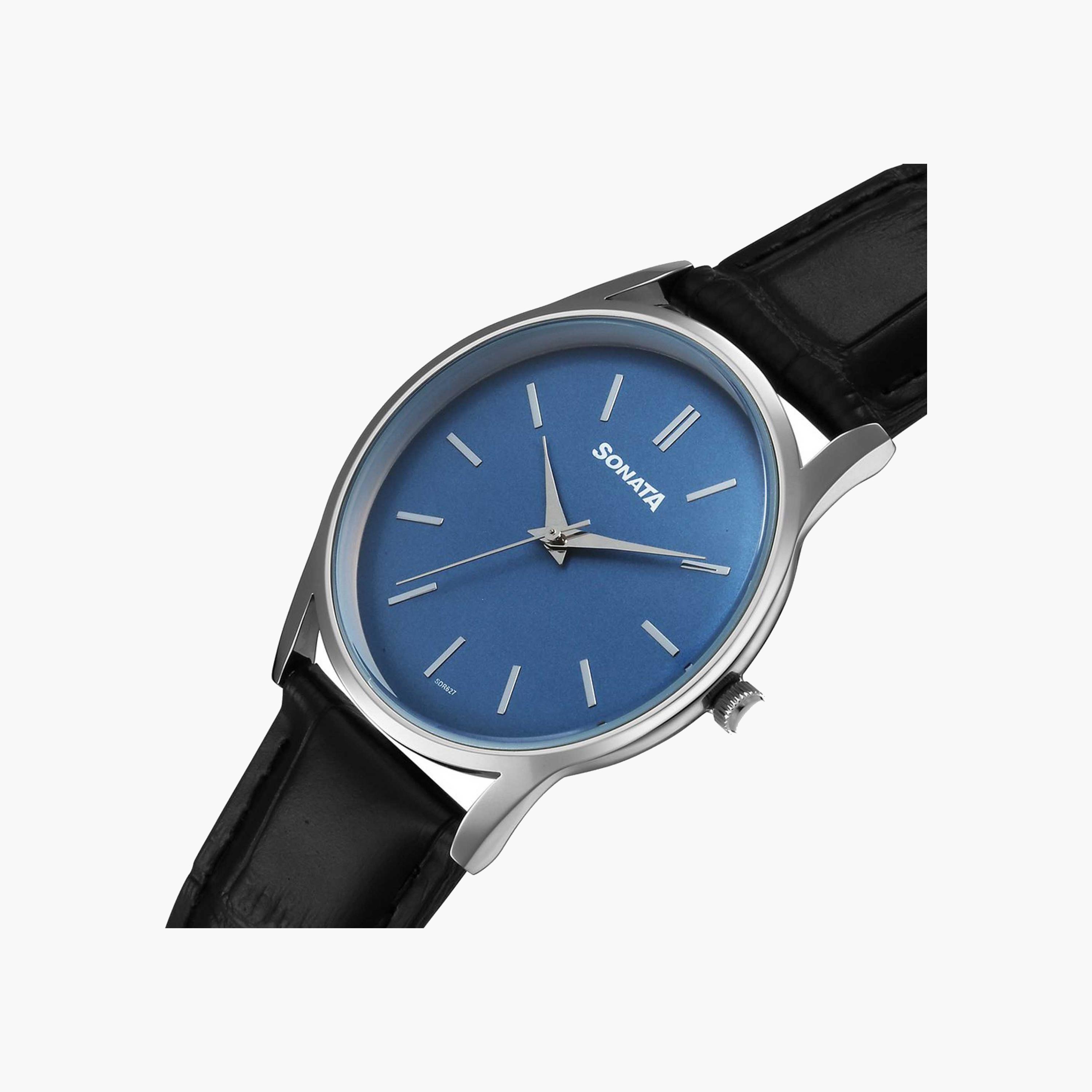 Sonata Classic Round Dial Leather Strap Watch-men-watchesandjewellery-watches-image-2
