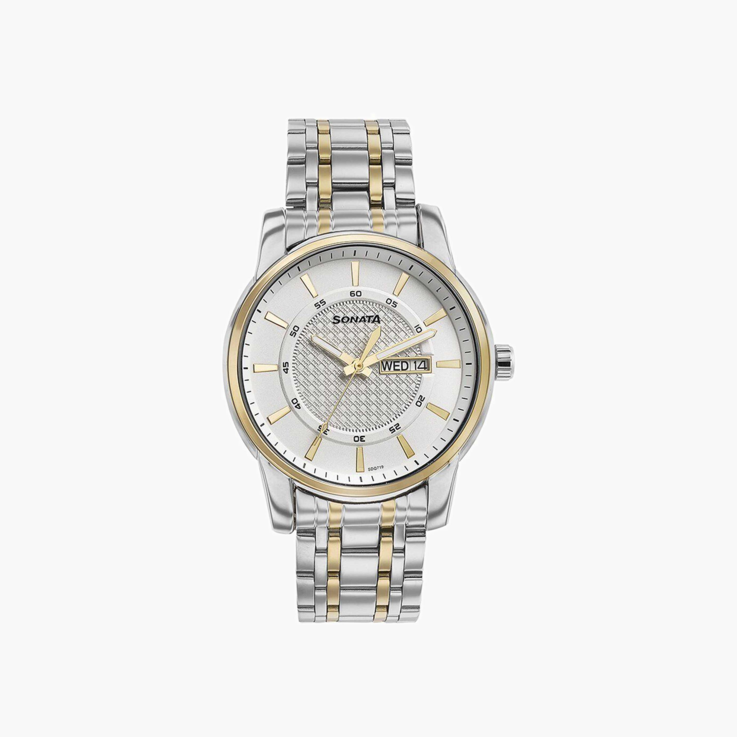 Two-Tone Stainless Steel Analogue Watch-men-watchesandjewellery-watches-image-1