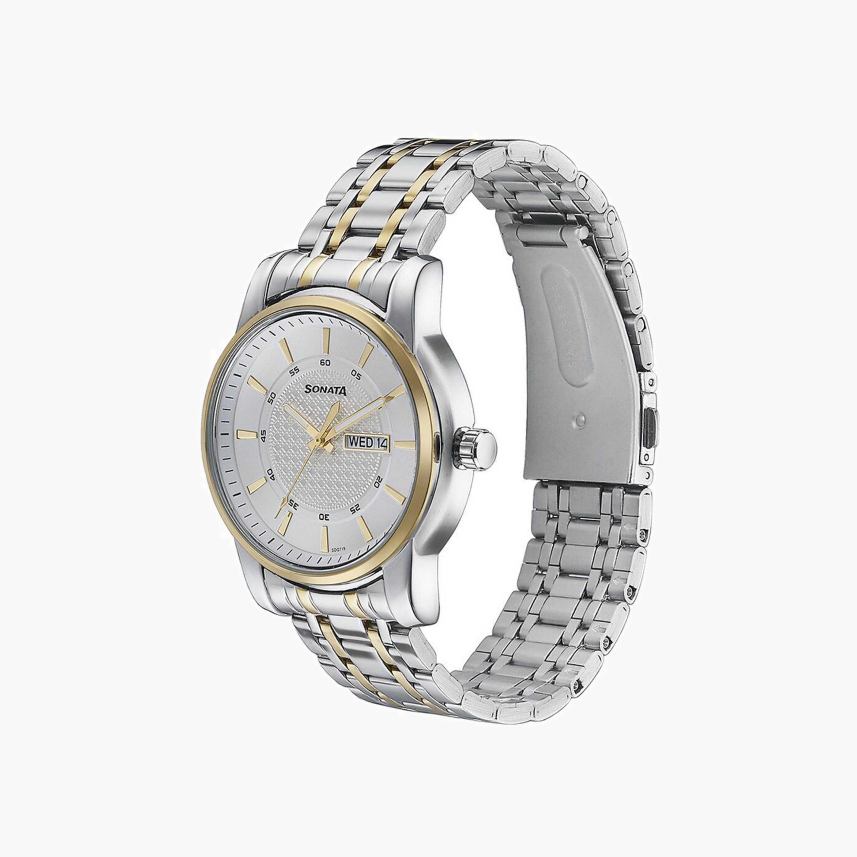 Two-Tone Stainless Steel Analogue Watch-men-watchesandjewellery-watches-image-2