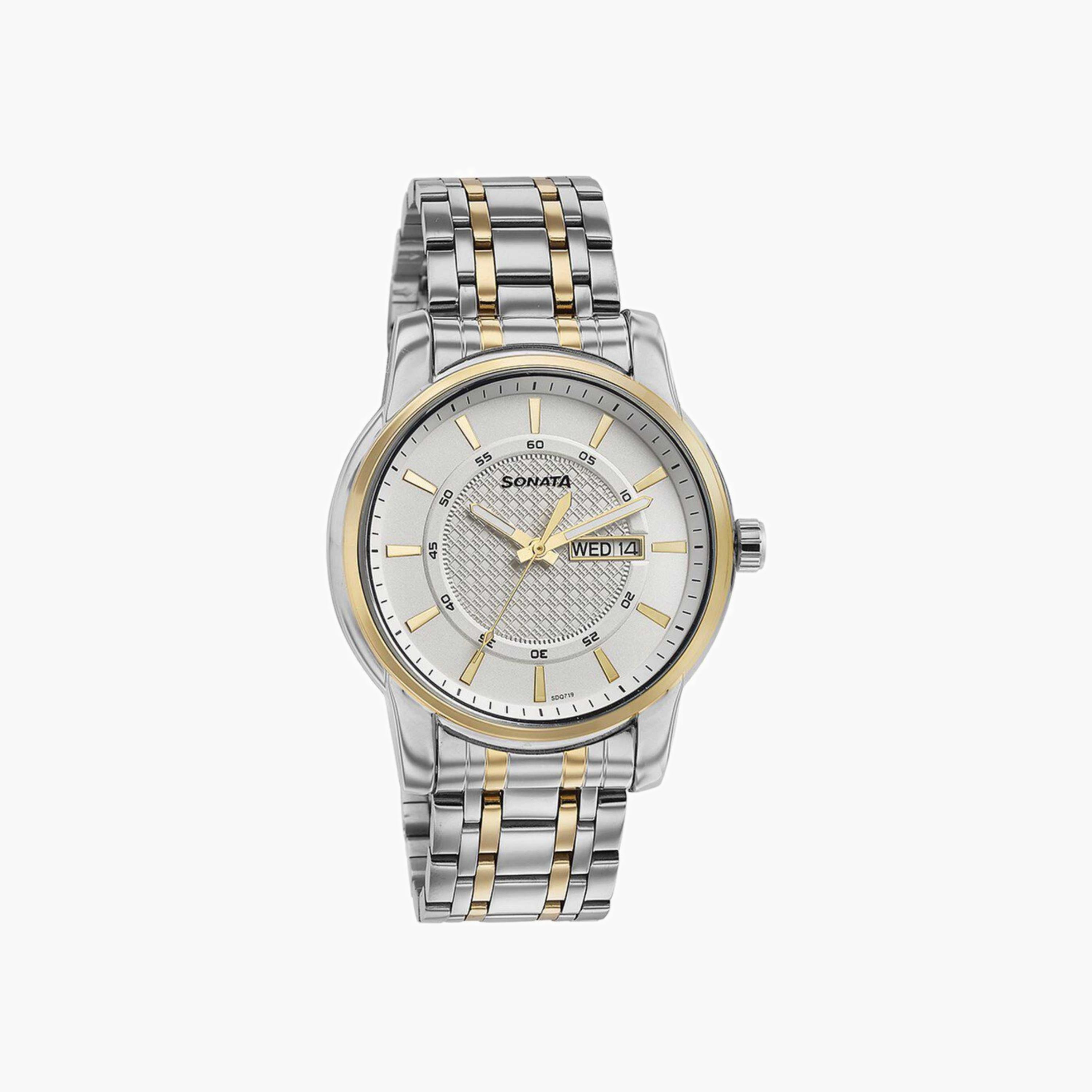 Two-Tone Stainless Steel Analogue Watch-men-watchesandjewellery-watches-image-3