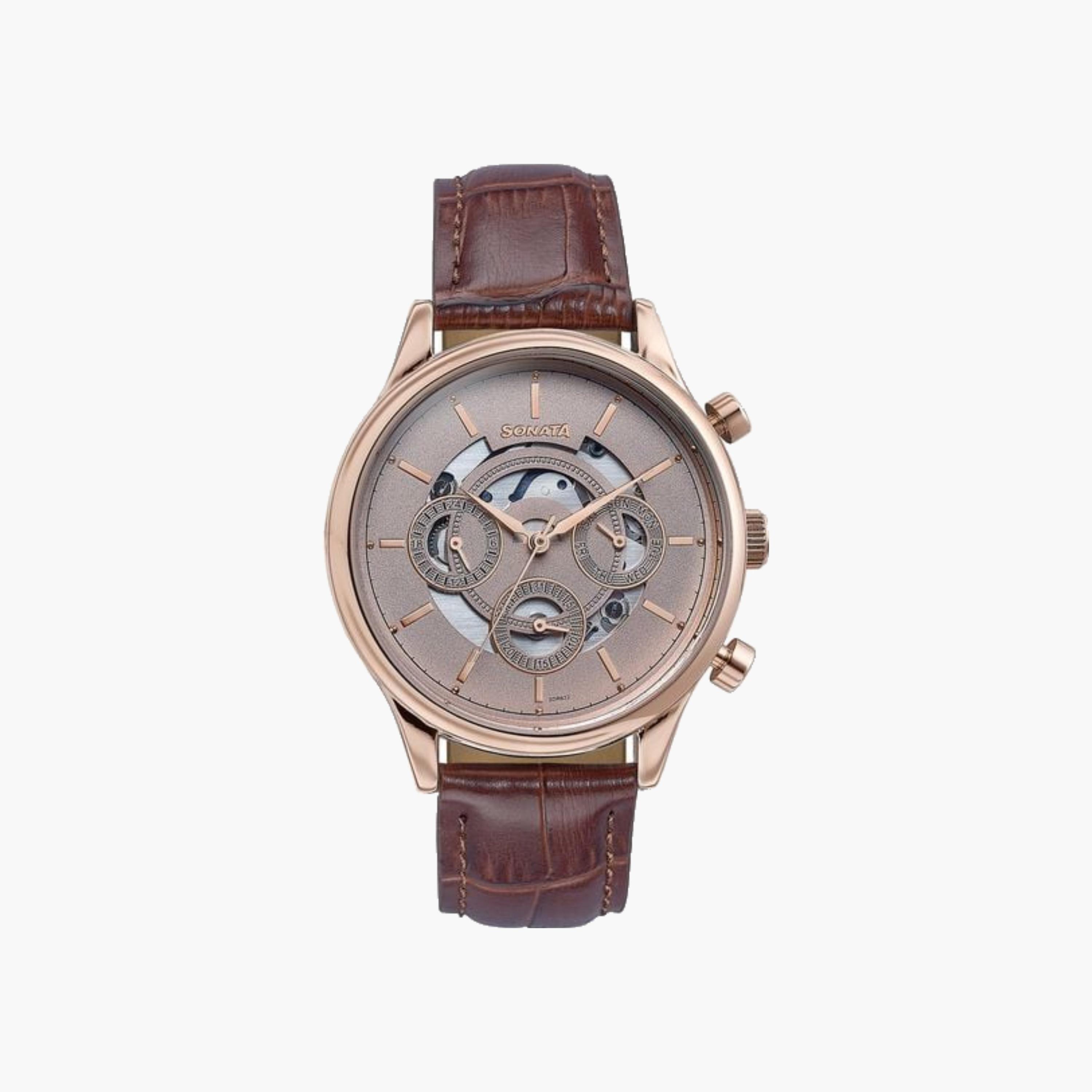 Sonata Chronograph Dial Leather Strap Watch-women-watchesandjewellery-watches-image-1