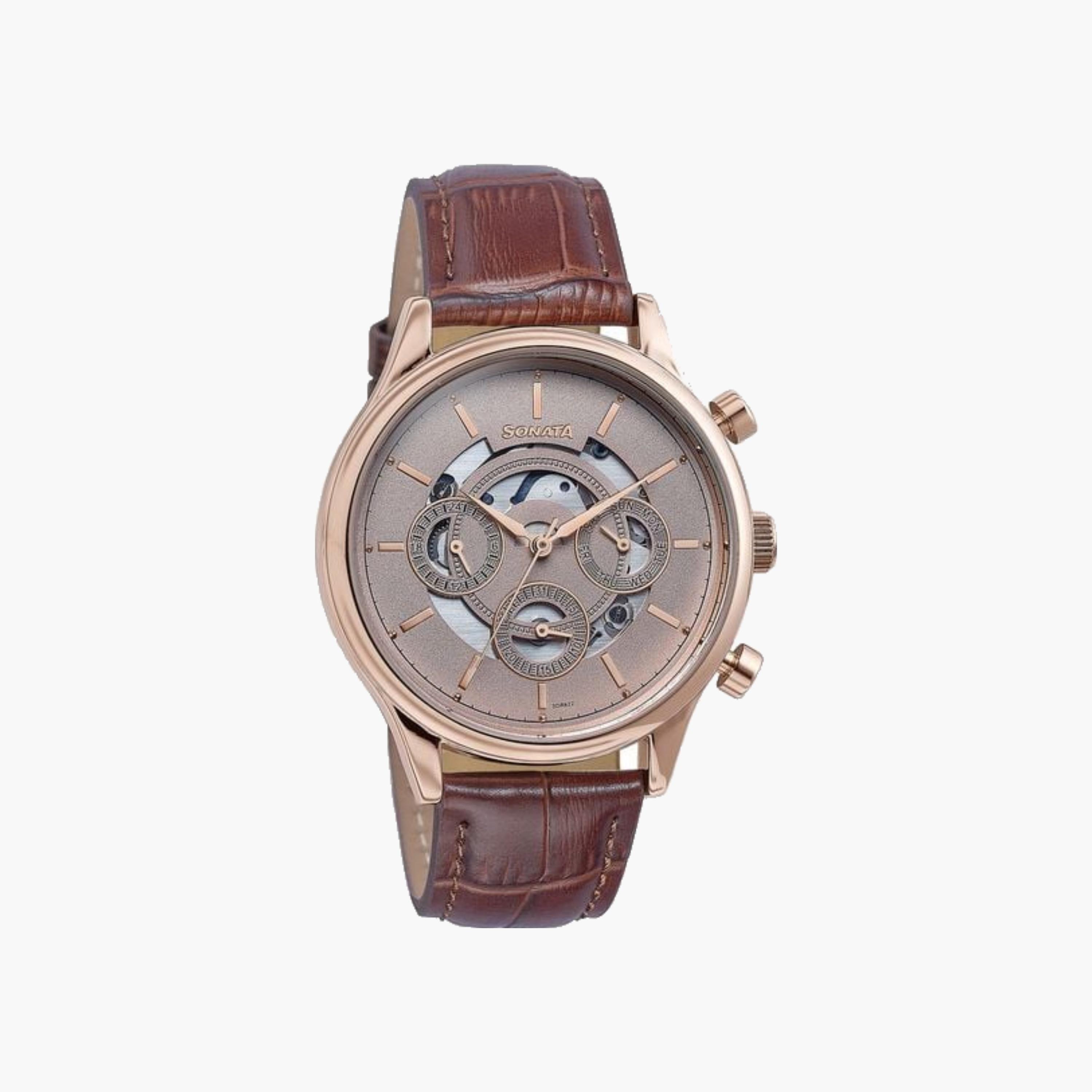 Sonata Chronograph Dial Leather Strap Watch-women-watchesandjewellery-watches-image-3
