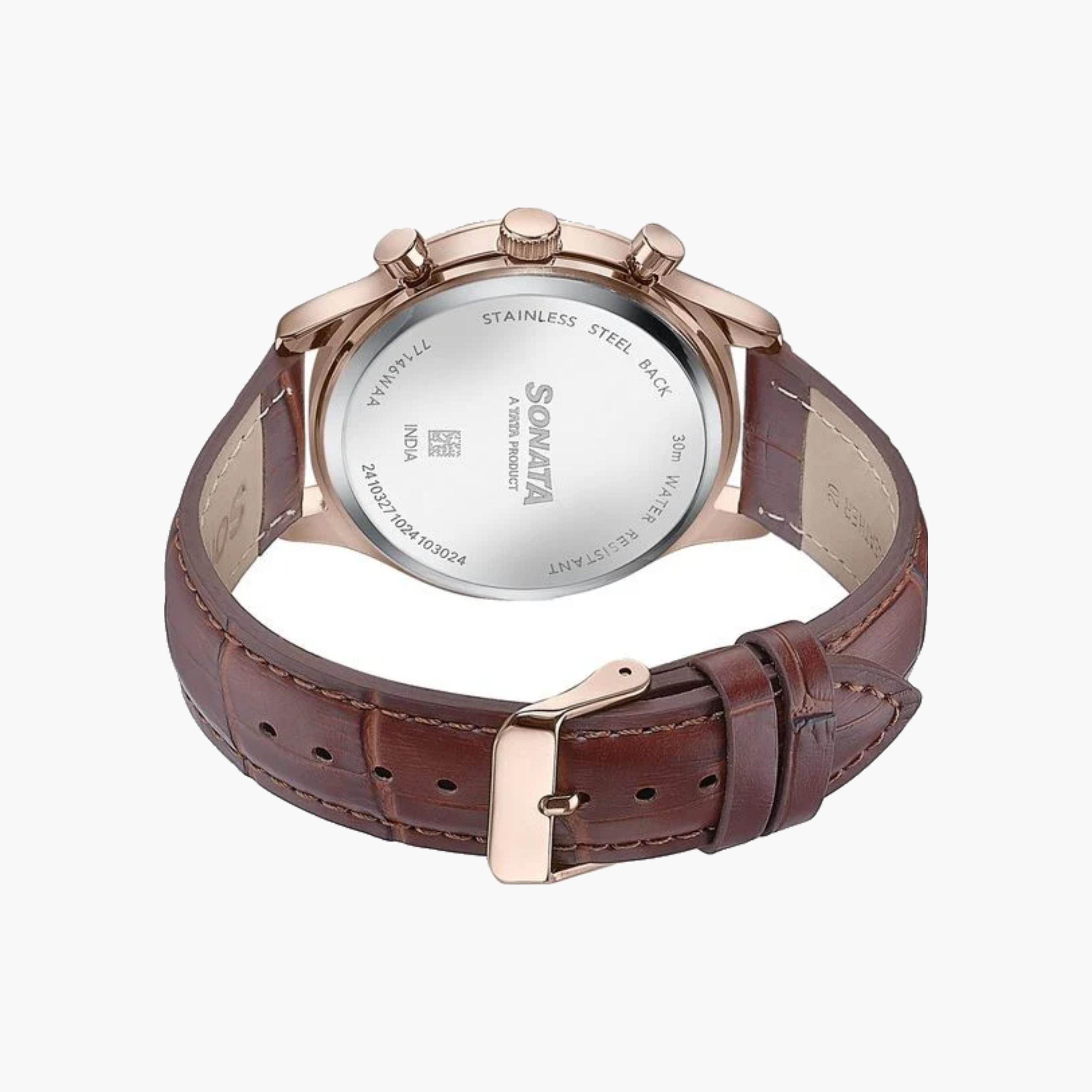 Sonata Chronograph Dial Leather Strap Watch-women-watchesandjewellery-watches-image-4