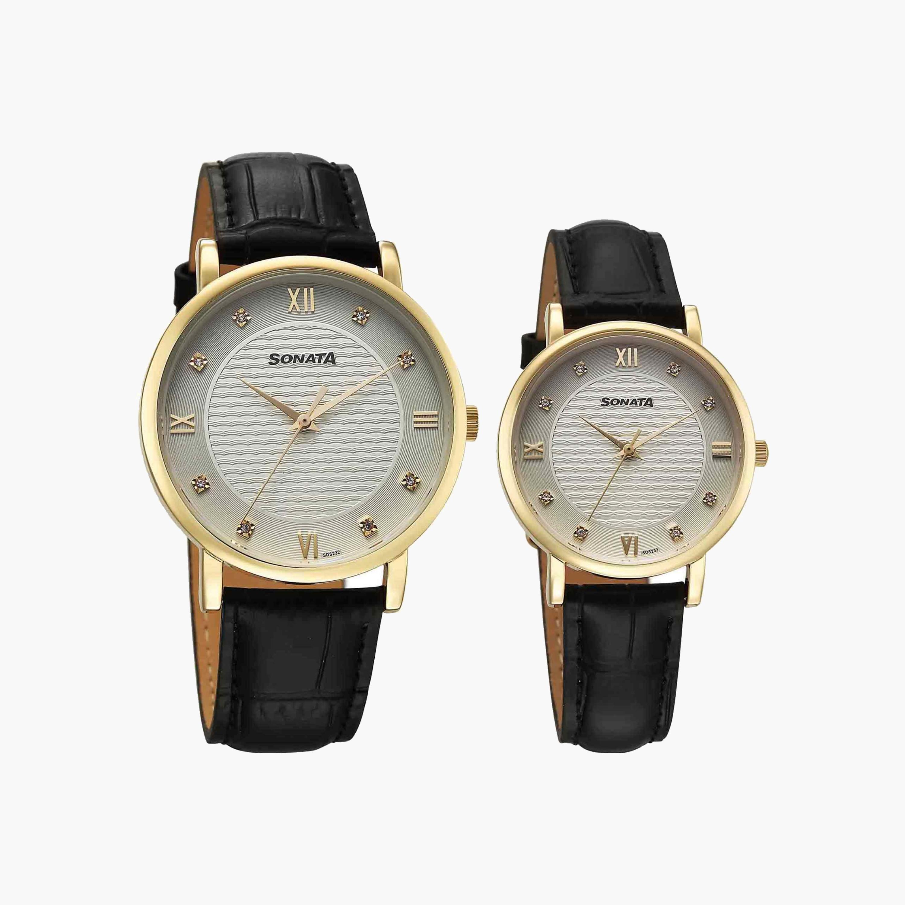 Sonata Elegant Quartz Couple Watches-men-watchesandjewellery-watches-image-1