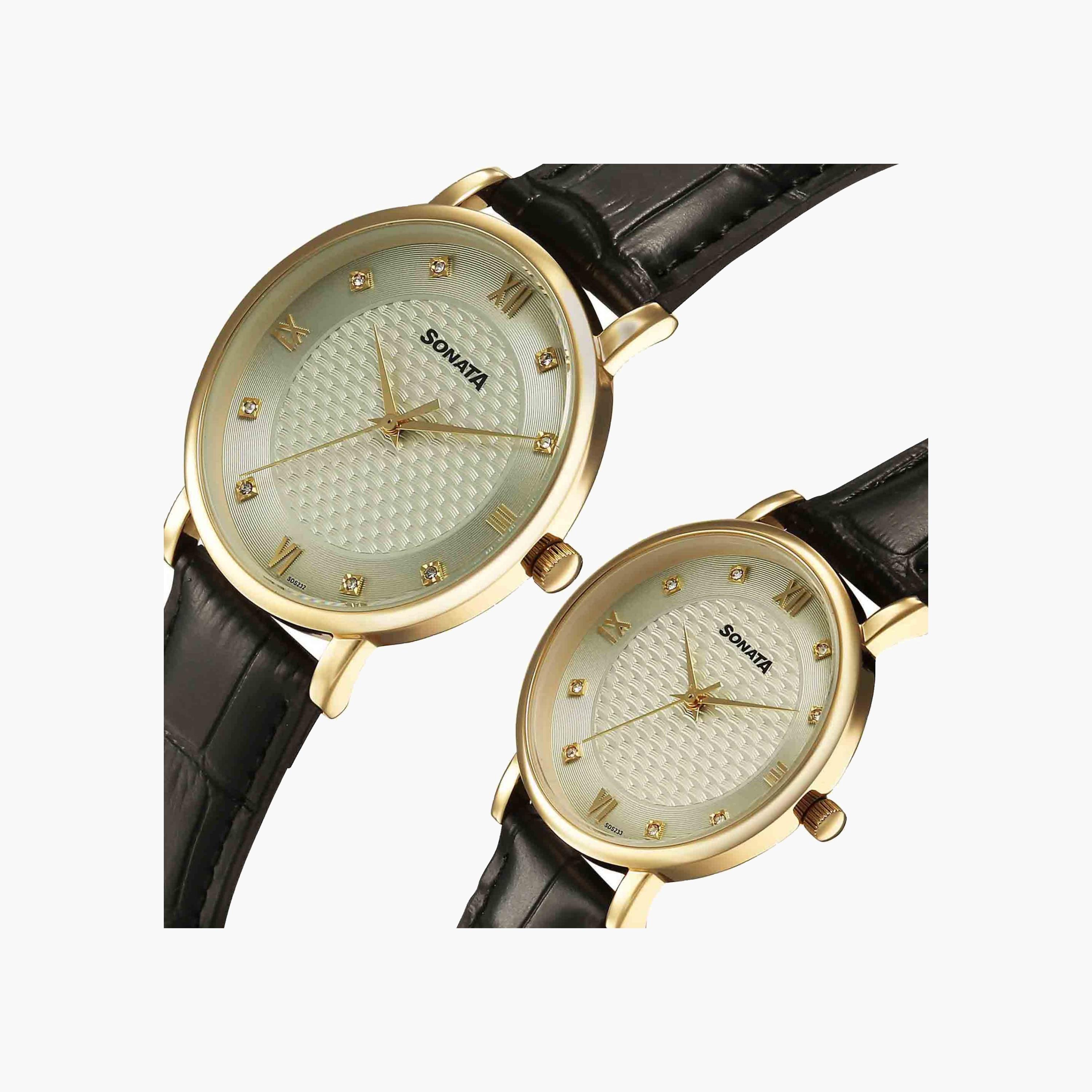 Sonata Elegant Quartz Couple Watches-men-watchesandjewellery-watches-image-2