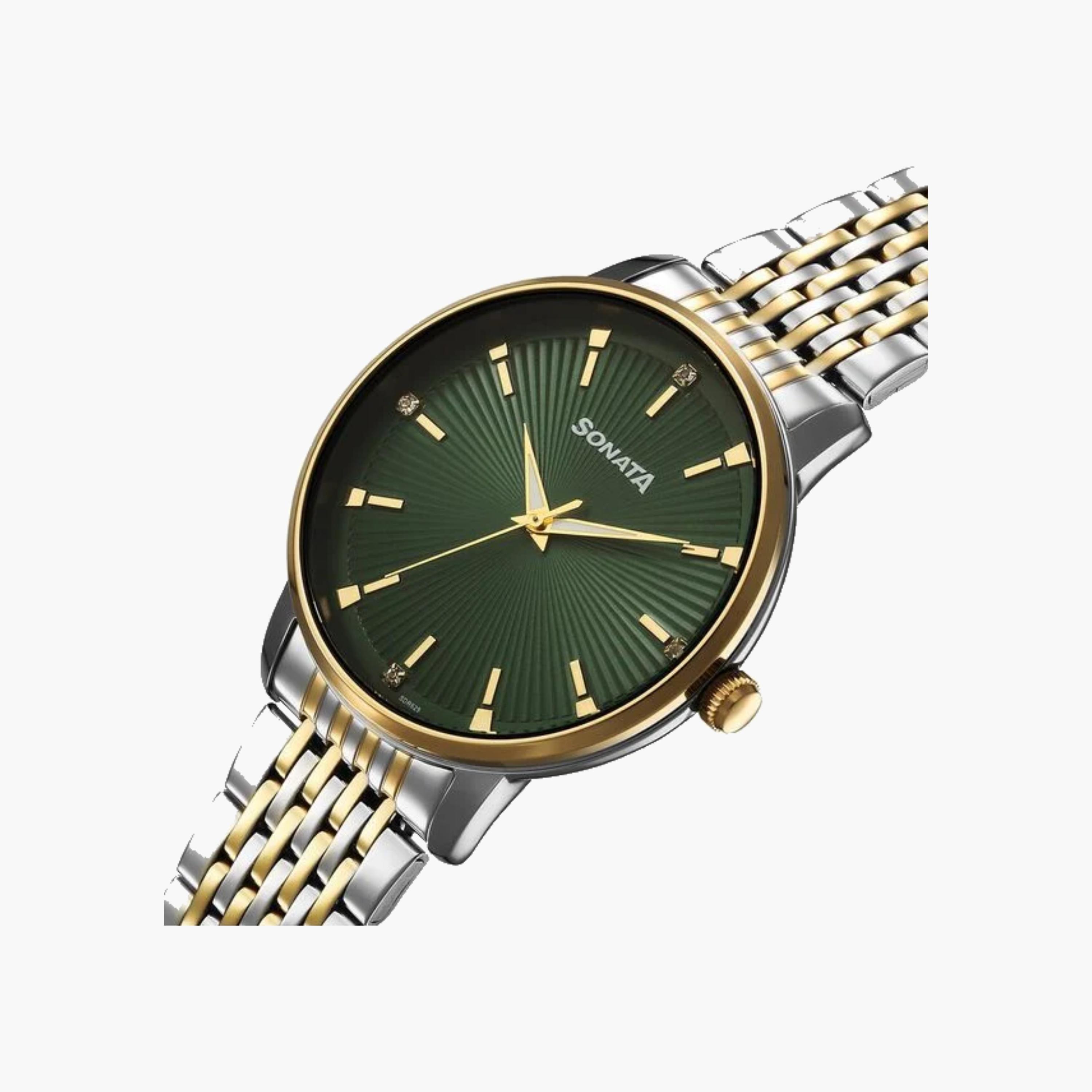 Sonata Two-Tone Analog Watch with Green Dial-women-watchesandjewellery-watches-image-3