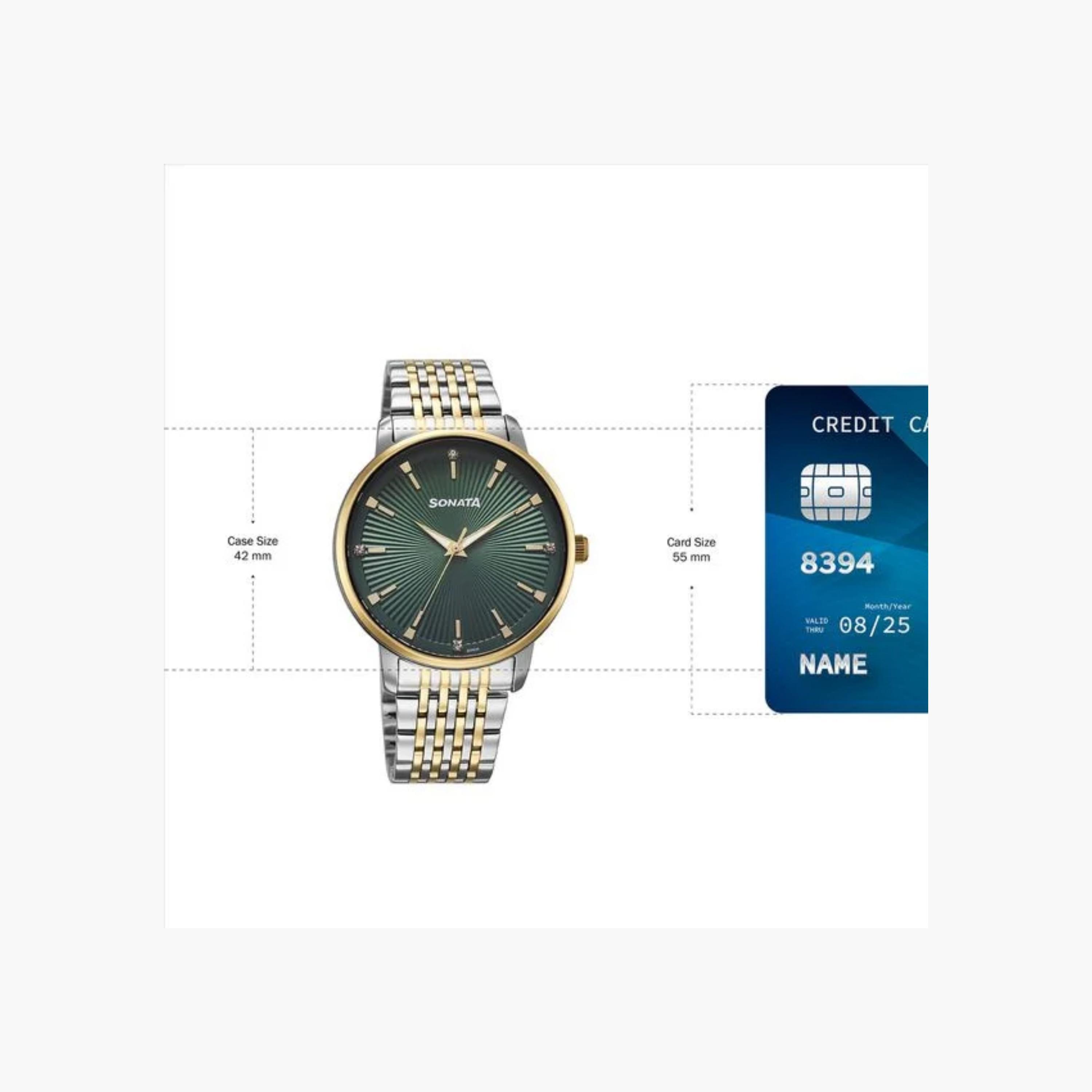 Sonata Two-Tone Analog Watch with Green Dial-women-watchesandjewellery-watches-image-4