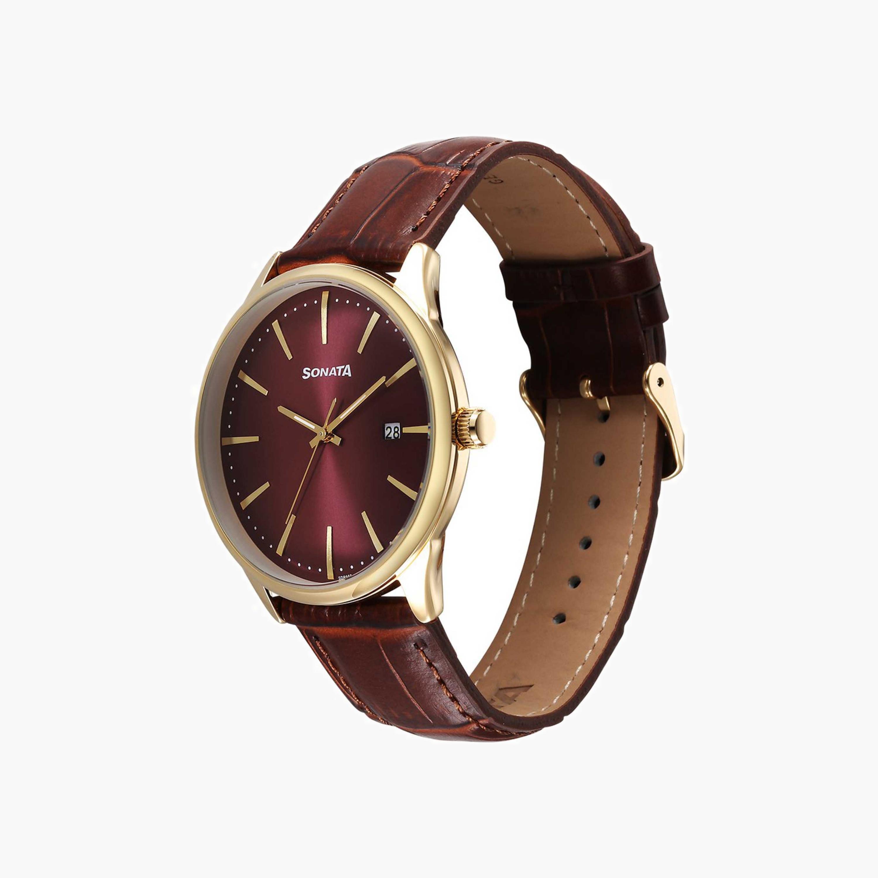 Sonata Round Analogue Watch-men-watchesandjewellery-watches-image-4