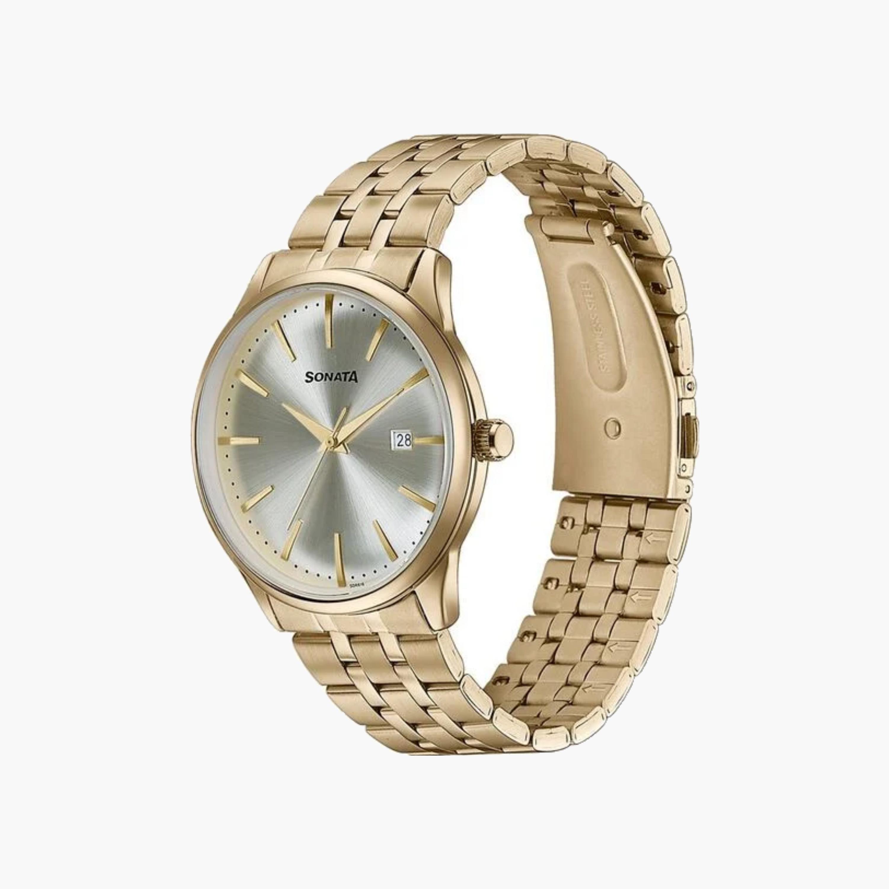Sonata Gold Tone Analog Watch with Date-women-watchesandjewellery-watches-image-3