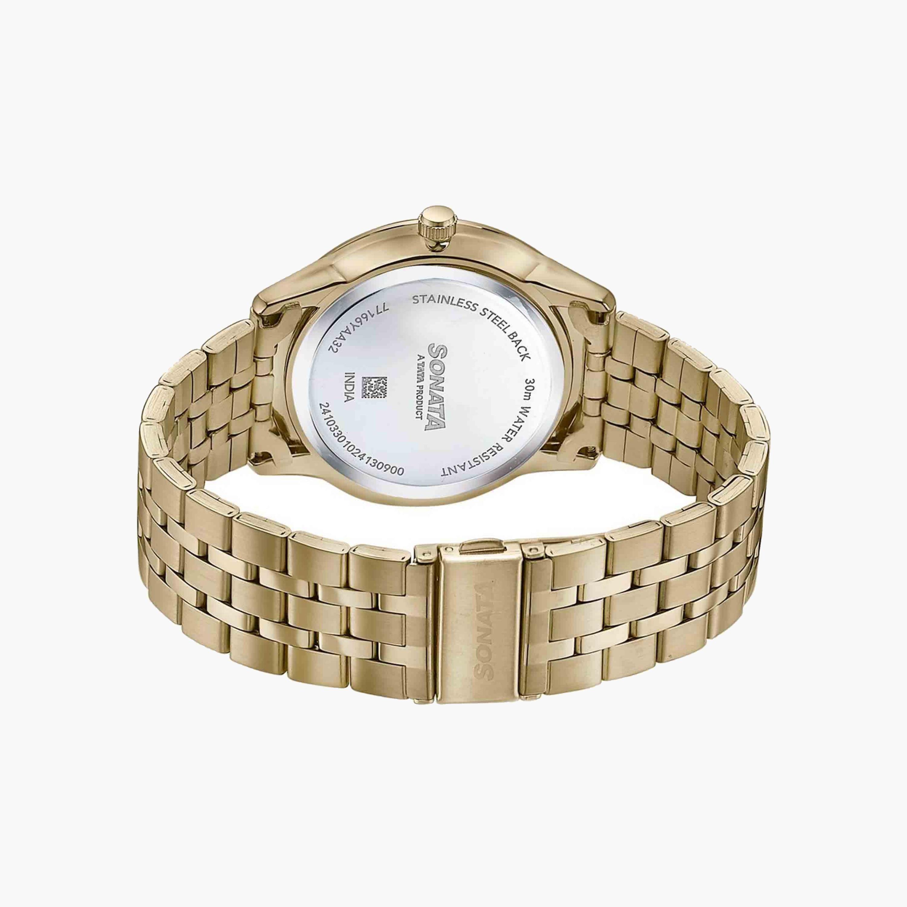 Sonata Gold Tone Round Dial Watch-men-watchesandjewellery-watches-image-2