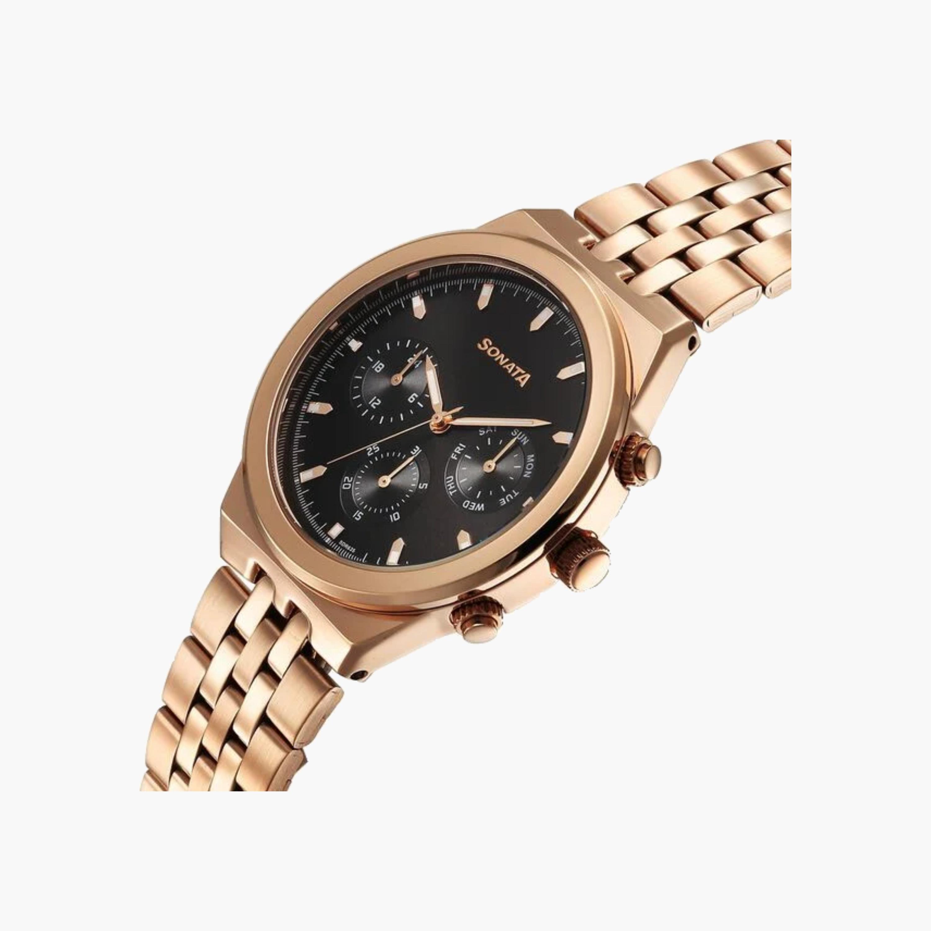 Sonata Rose Gold Chronograph Watch-women-watchesandjewellery-watches-image-2