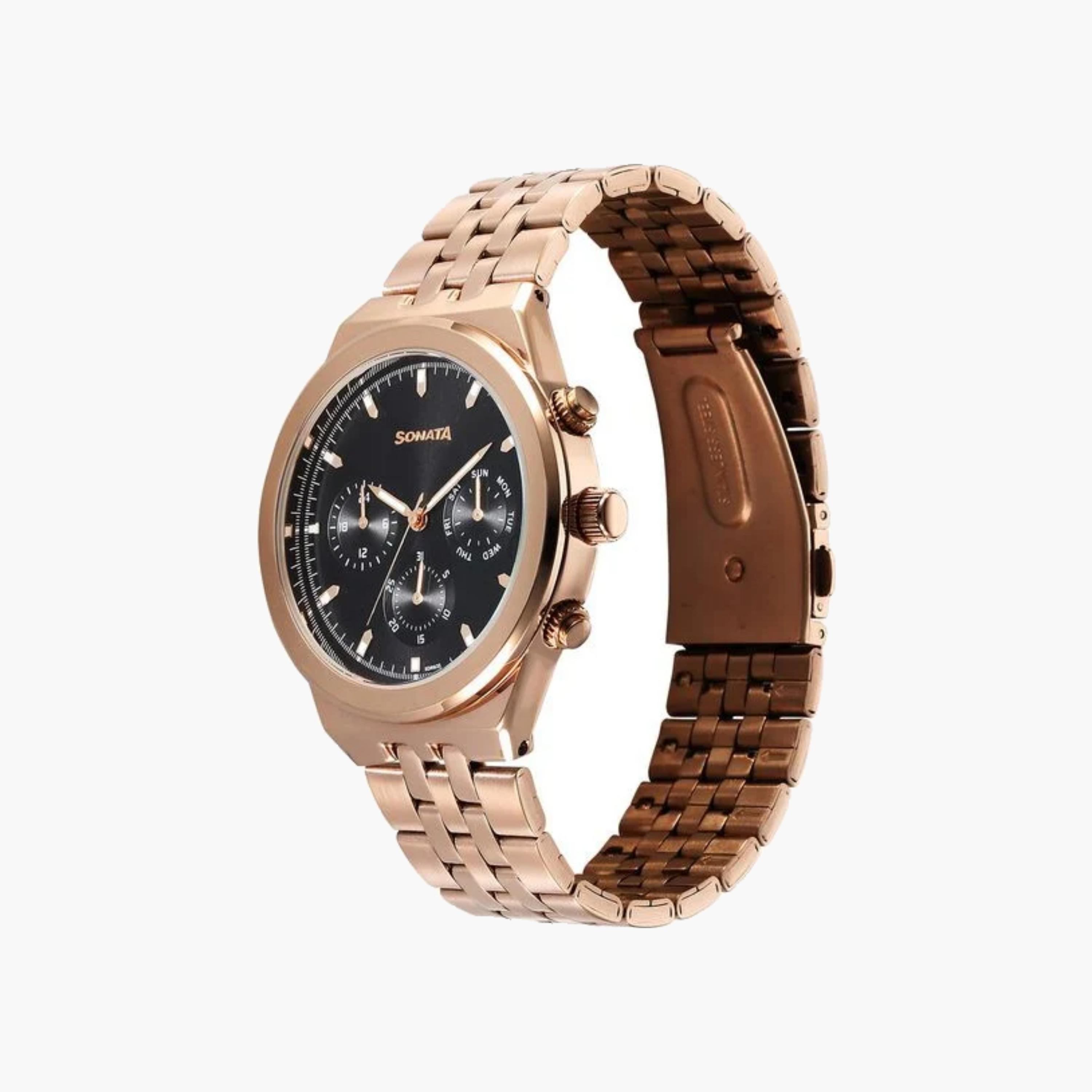 Sonata Rose Gold Chronograph Watch-women-watchesandjewellery-watches-image-3