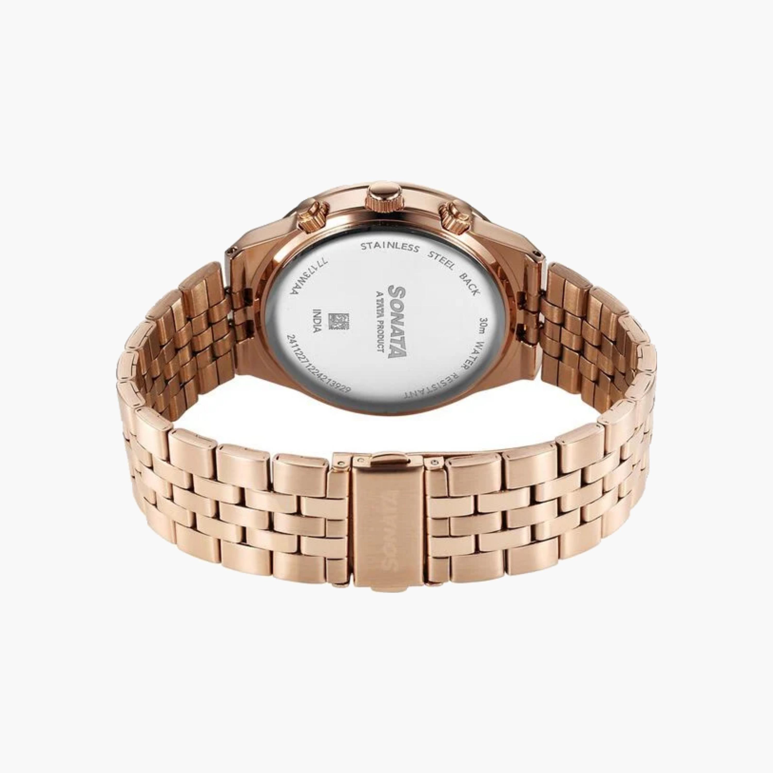 Sonata Rose Gold Chronograph Watch-women-watchesandjewellery-watches-image-4