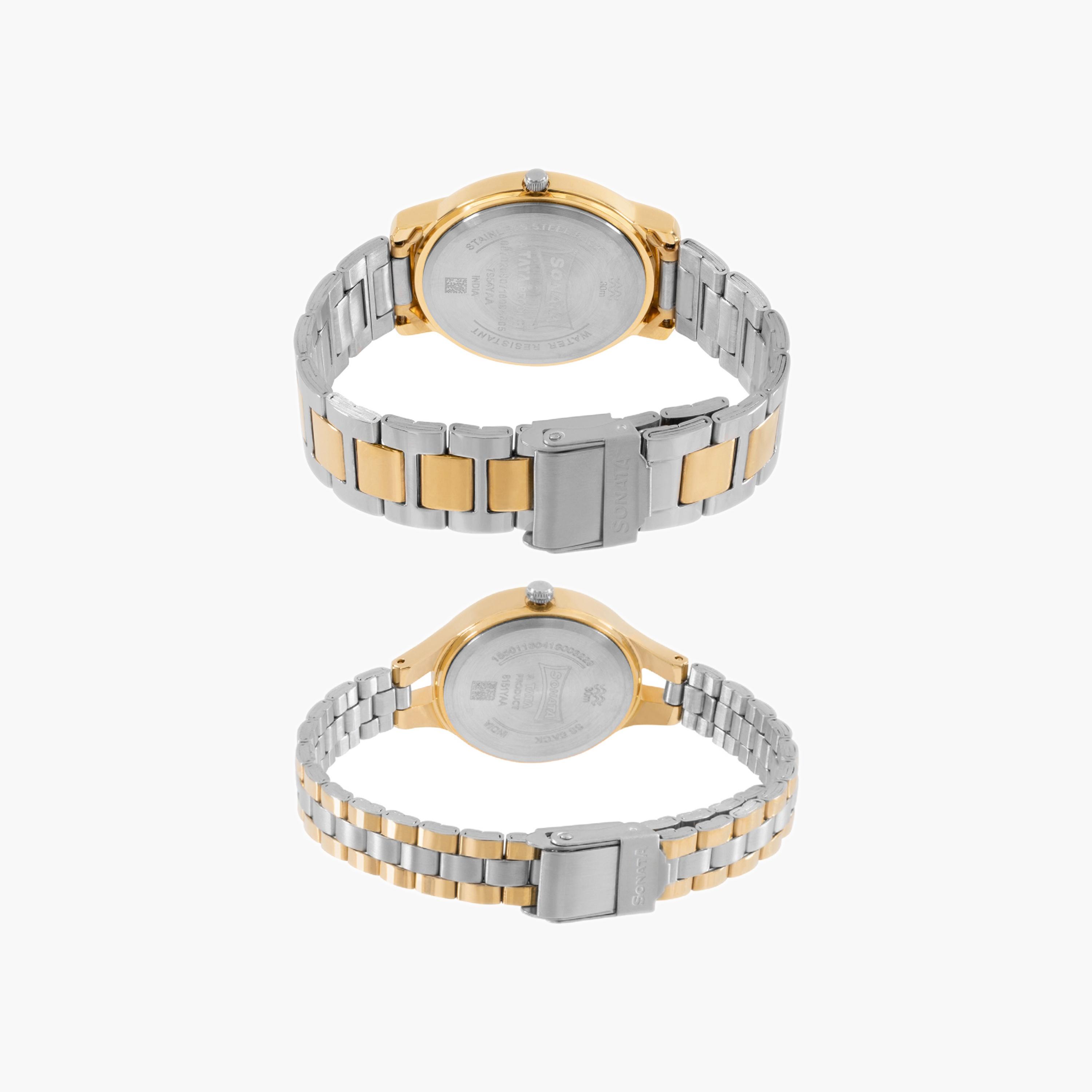 Sonata Two-Tone Couple Watches-men-watchesandjewellery-watches-image-2